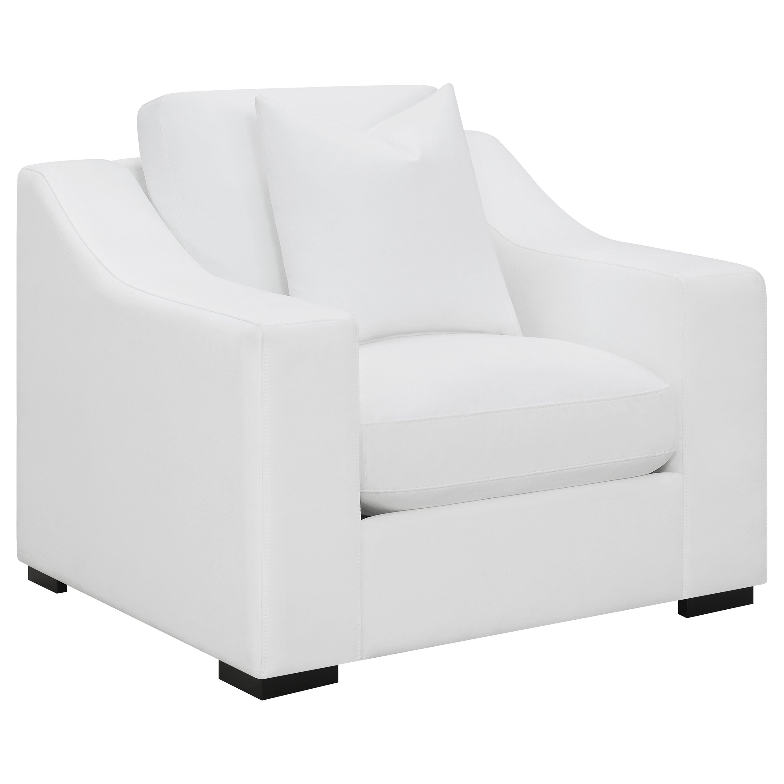 Ashlyn 3-piece Upholstered Sloped Arm Sofa Set White — view 9