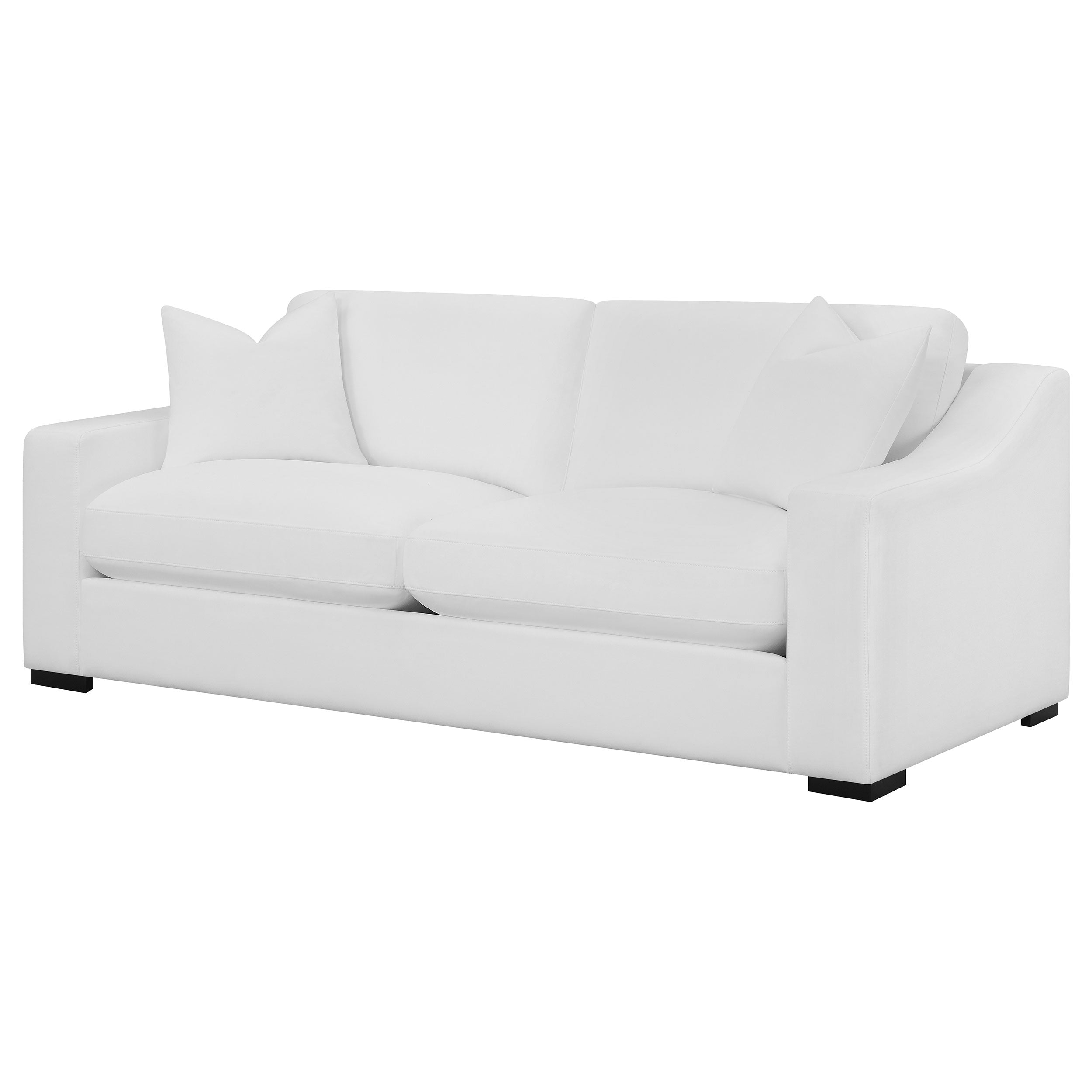Ashlyn Upholstered Sloped Arm Sofa White — view 4