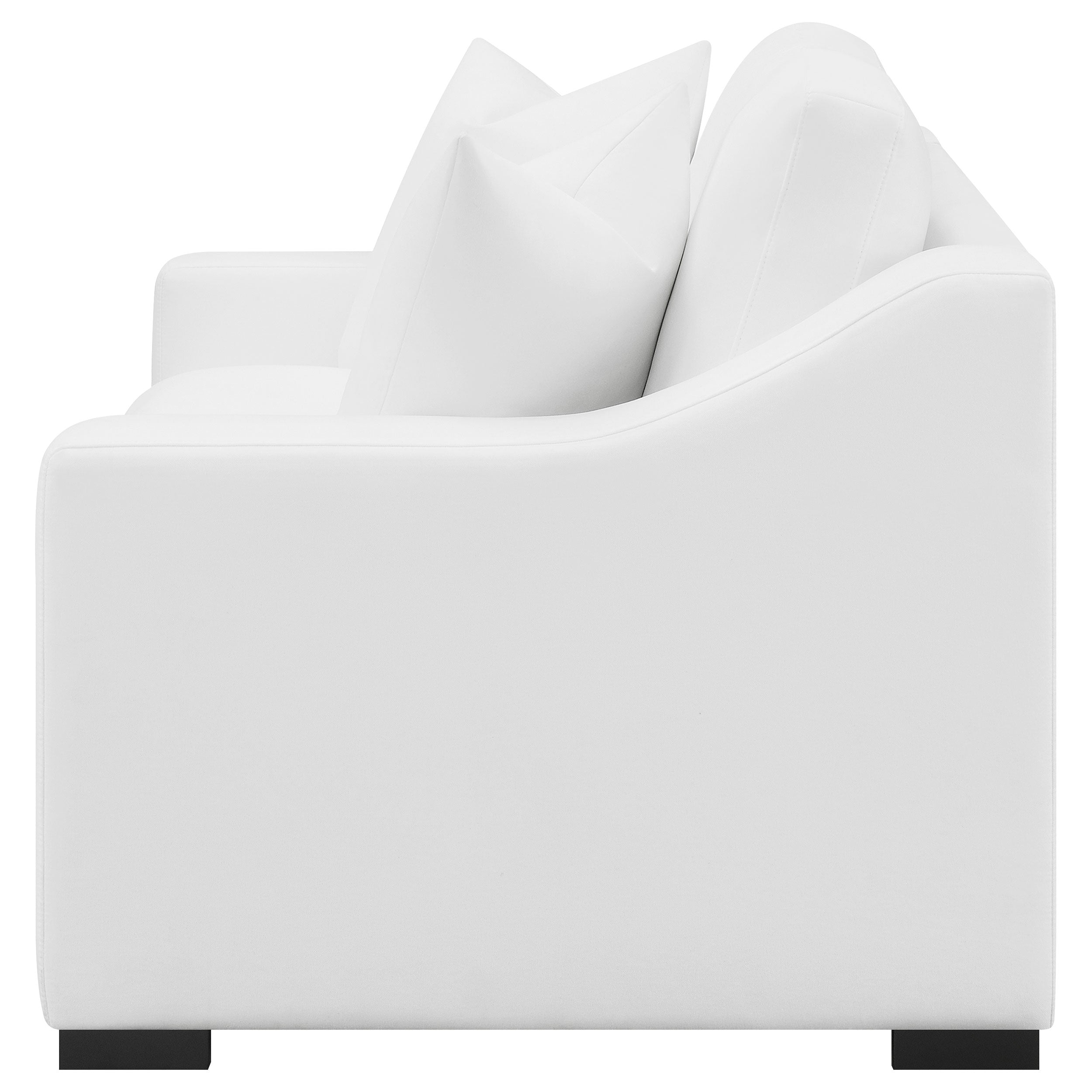 Ashlyn Upholstered Sloped Arm Loveseat White — view 5