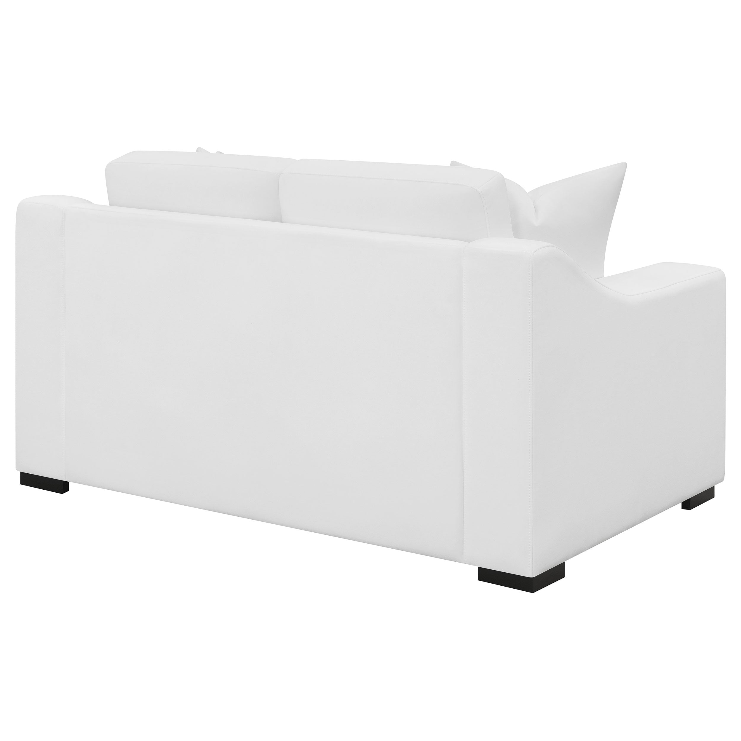 Ashlyn Upholstered Sloped Arm Loveseat White — view 7