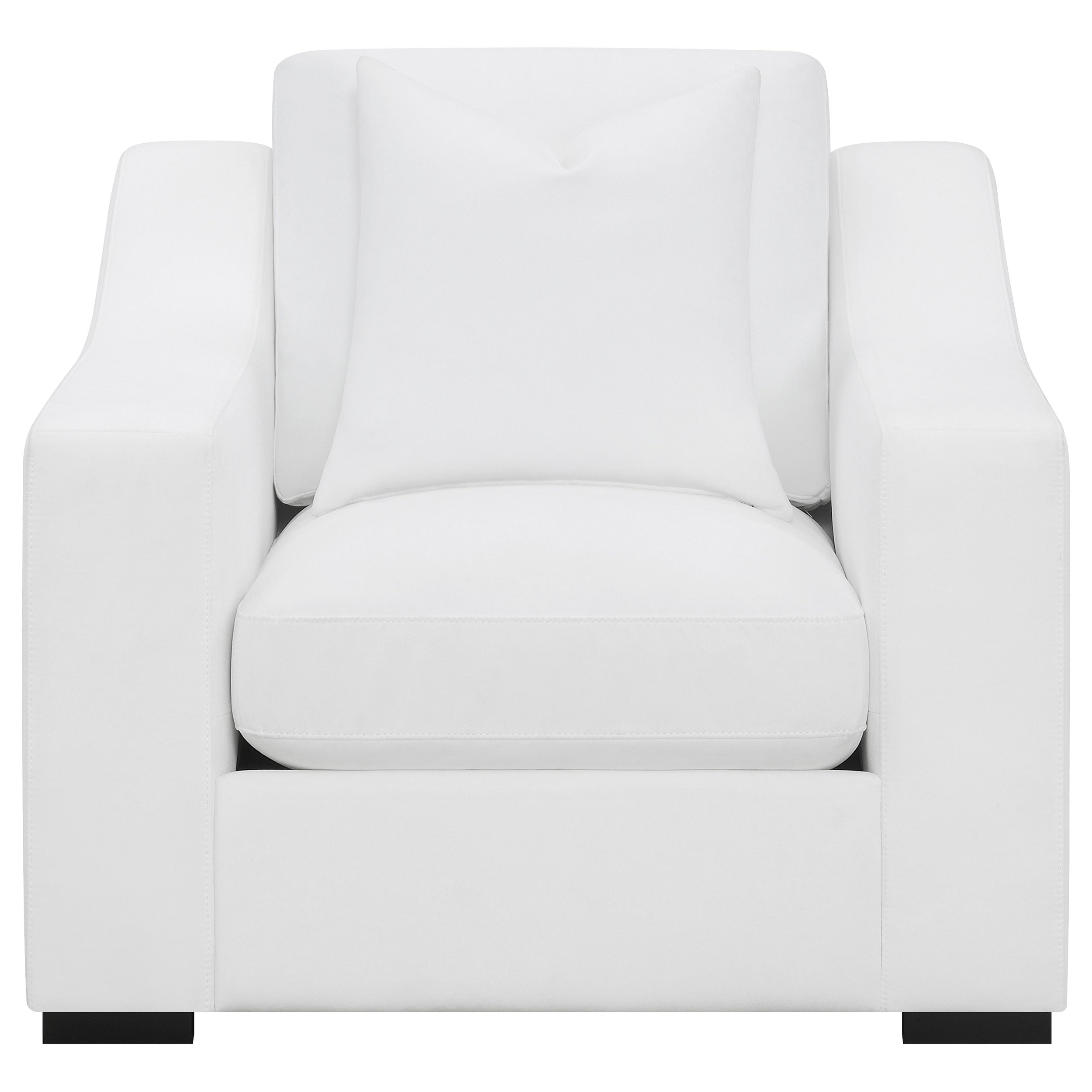 Ashlyn Upholstered Sloped Arm Accent Chair White — view 3