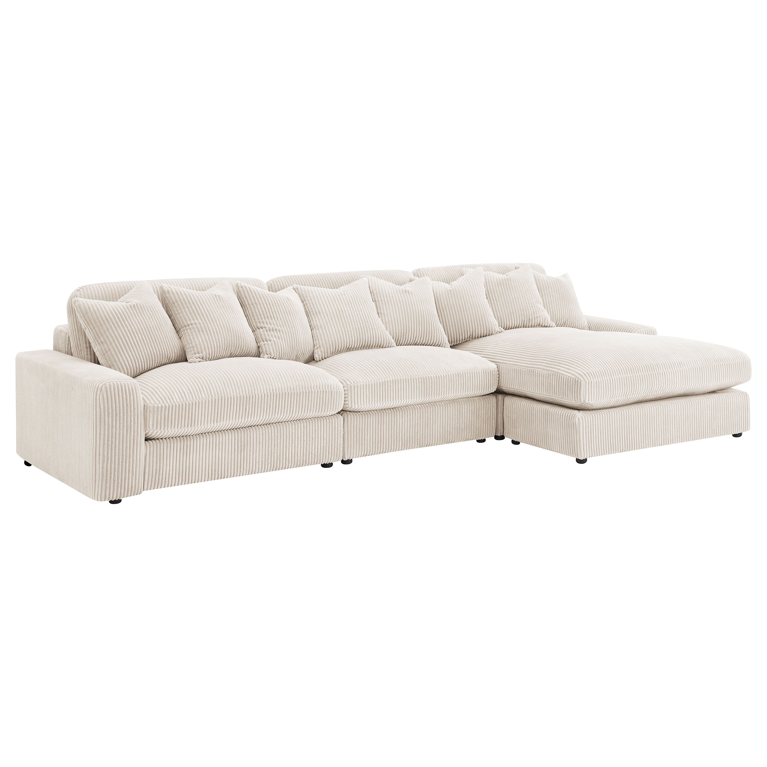 Blaine Upholstered Reversible Chaise Sectional Sofa Sand — view 2