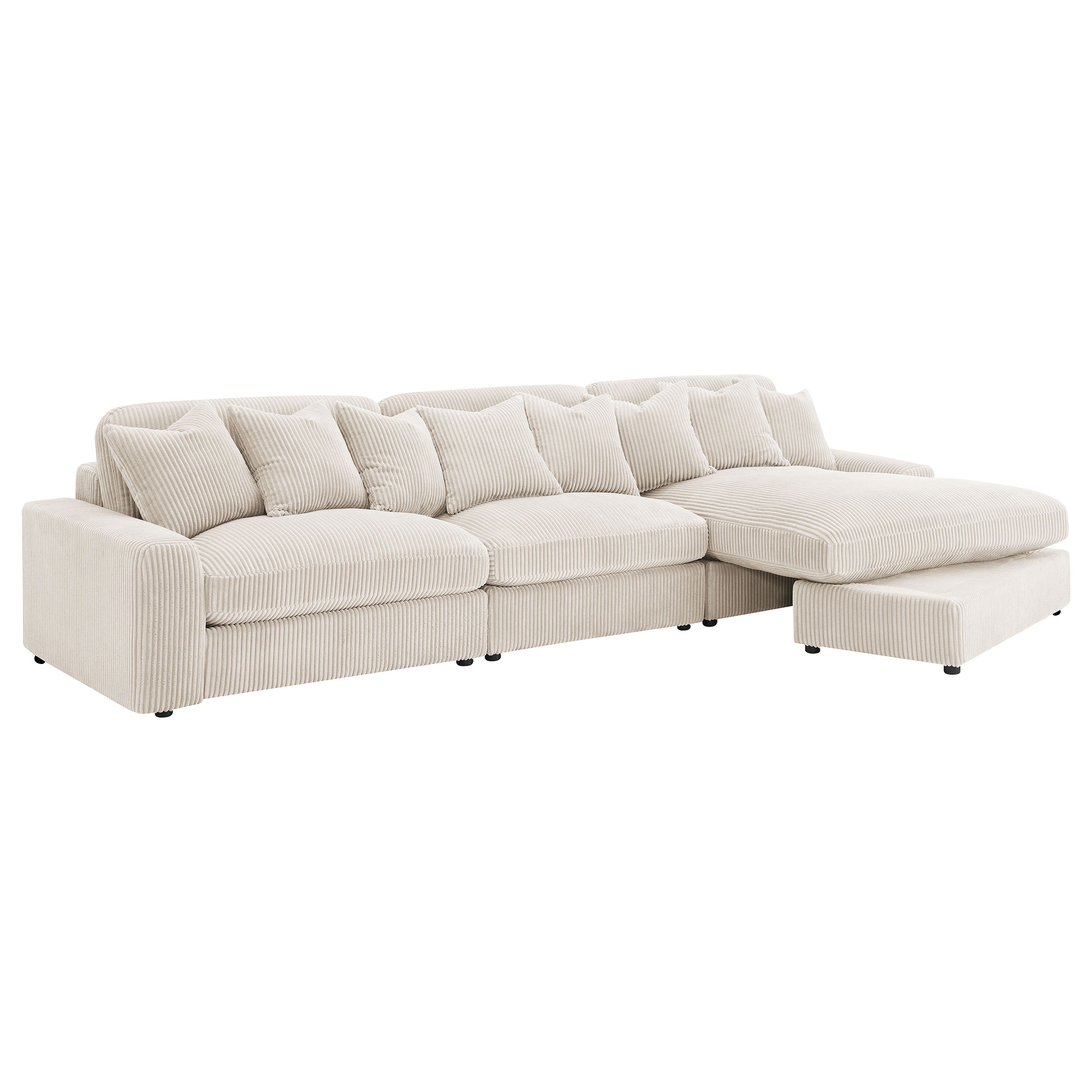 Blaine Upholstered Reversible Chaise Sectional Sofa Sand — view 3