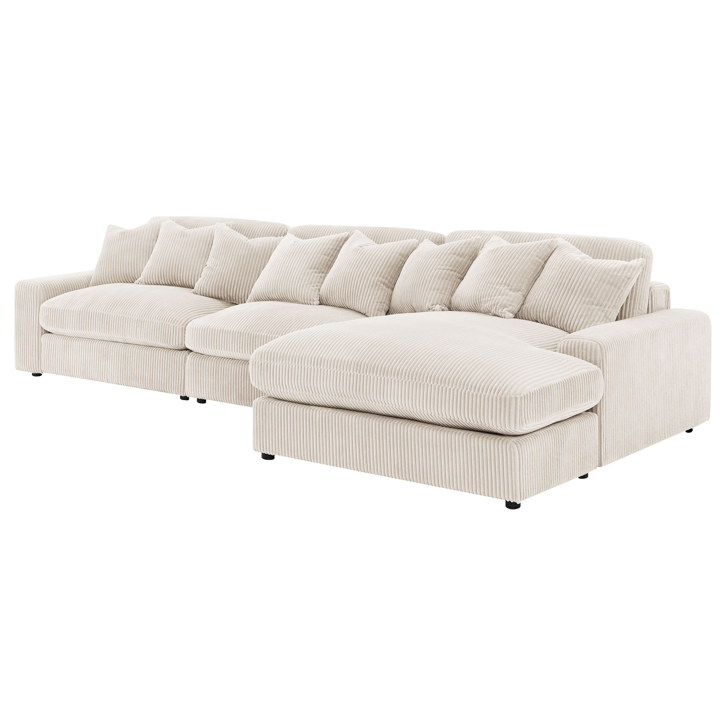 Blaine Upholstered Reversible Chaise Sectional Sofa Sand — view 6