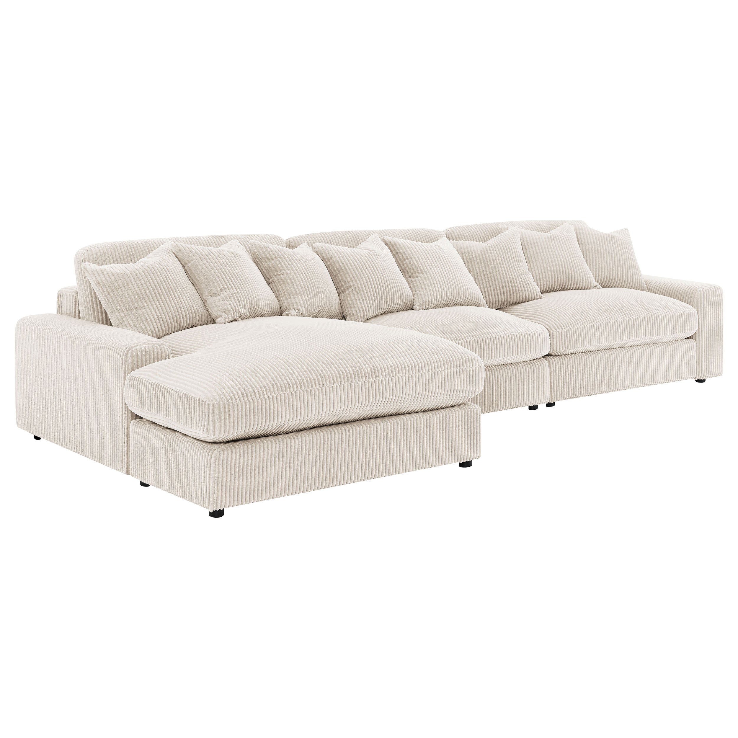 Blaine Upholstered Reversible Chaise Sectional Sofa Sand — view 7