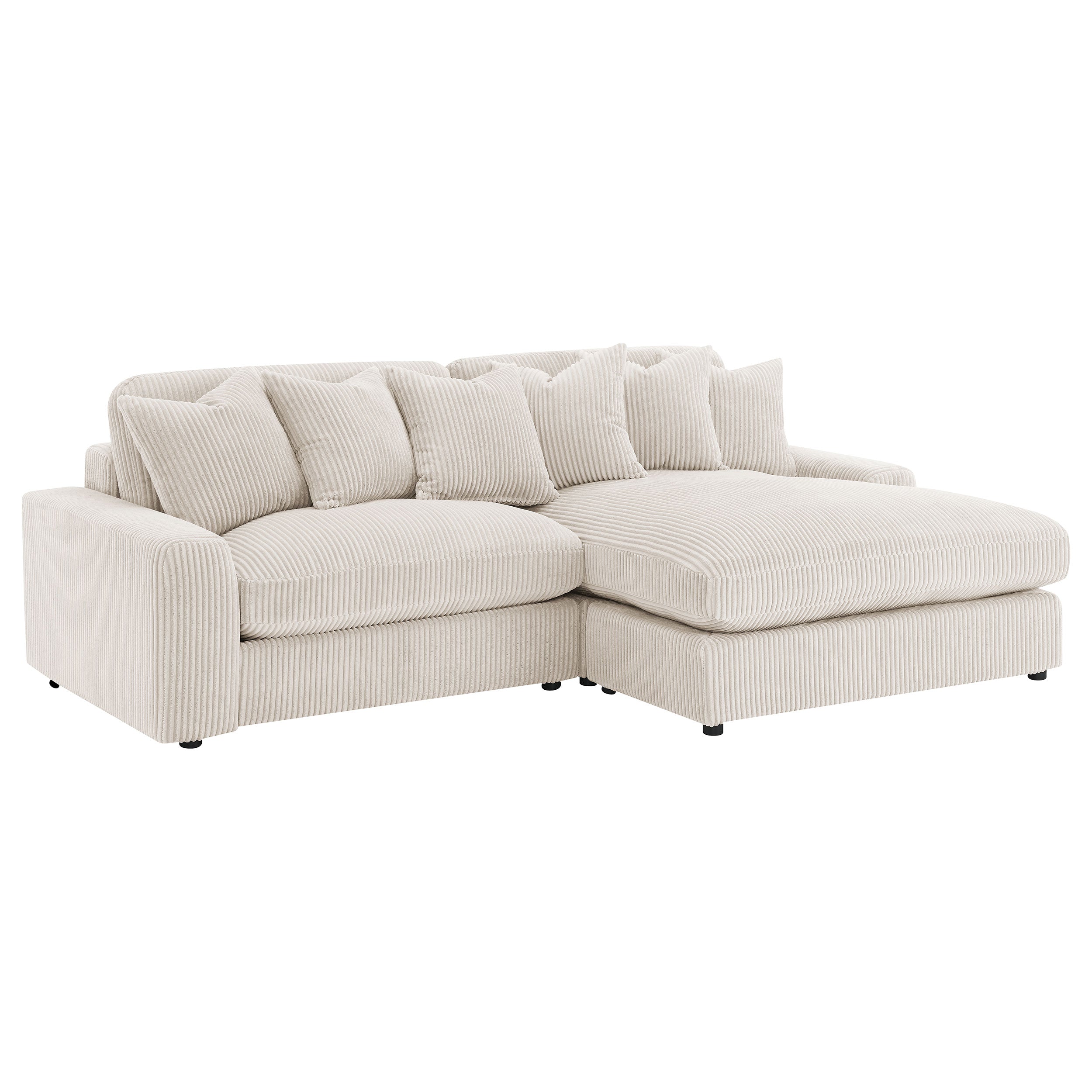 Blaine Upholstered Reversible Chaise Sectional Sofa Sand — view 1