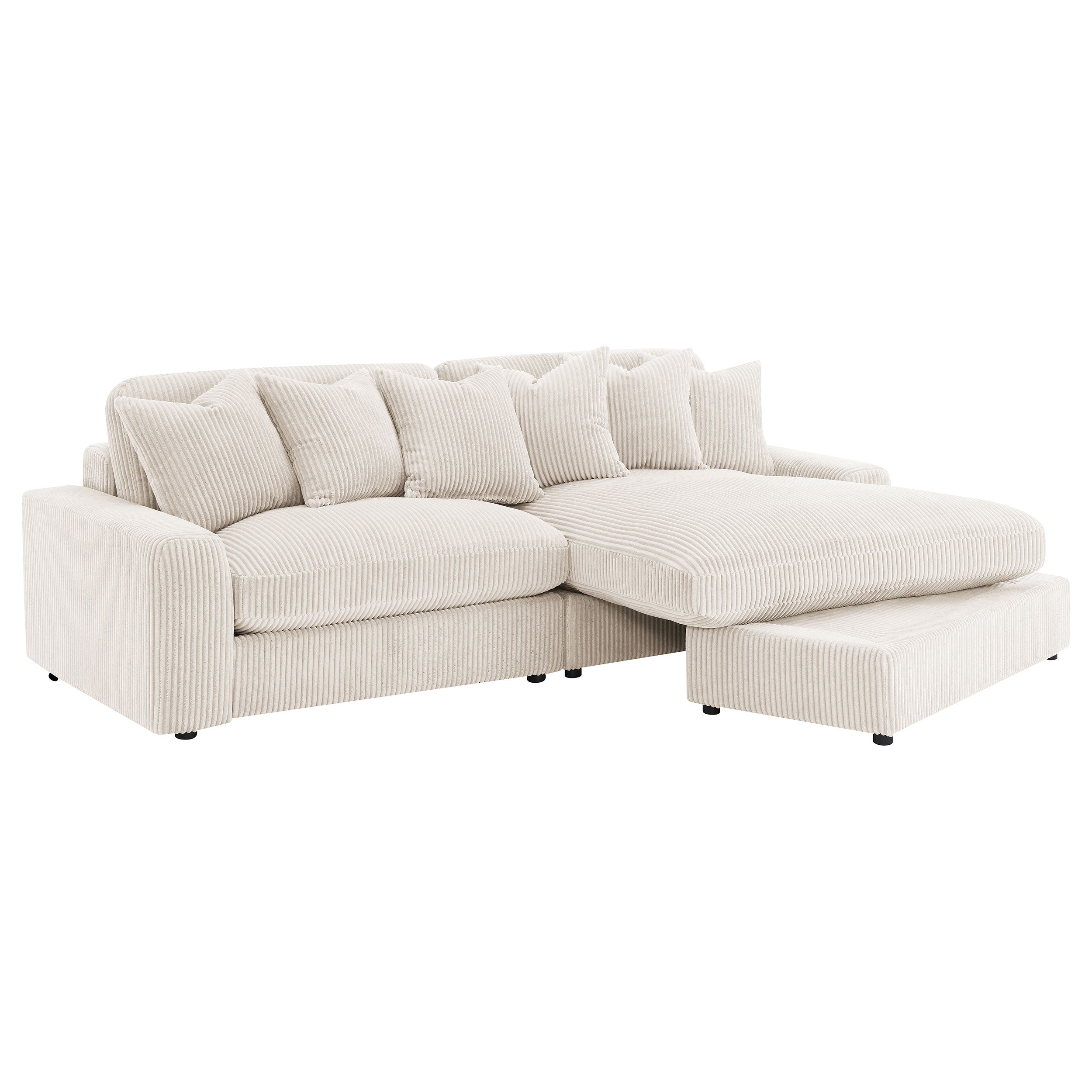 Blaine Upholstered Reversible Chaise Sectional Sofa Sand — view 3