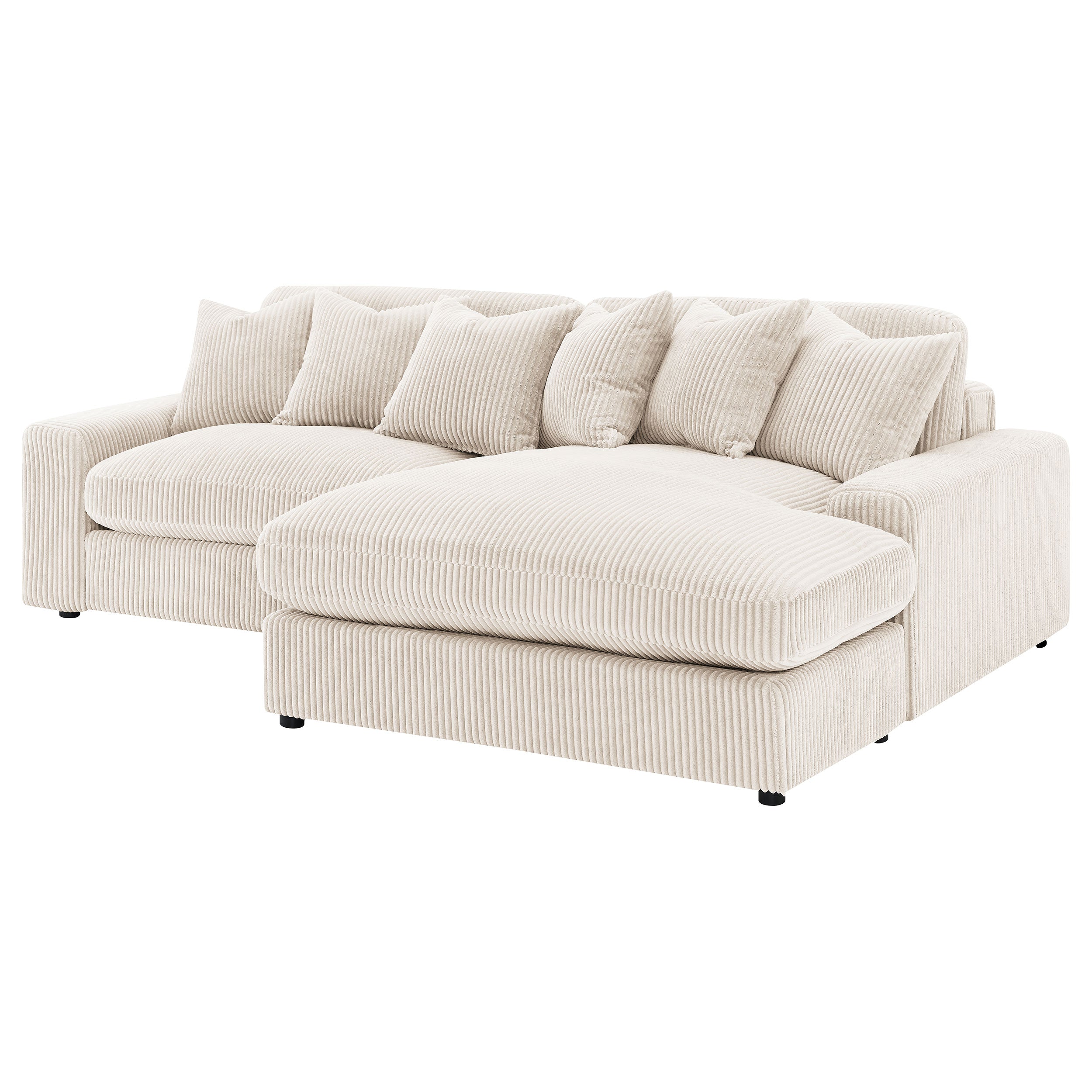 Blaine Upholstered Reversible Chaise Sectional Sofa Sand — view 5