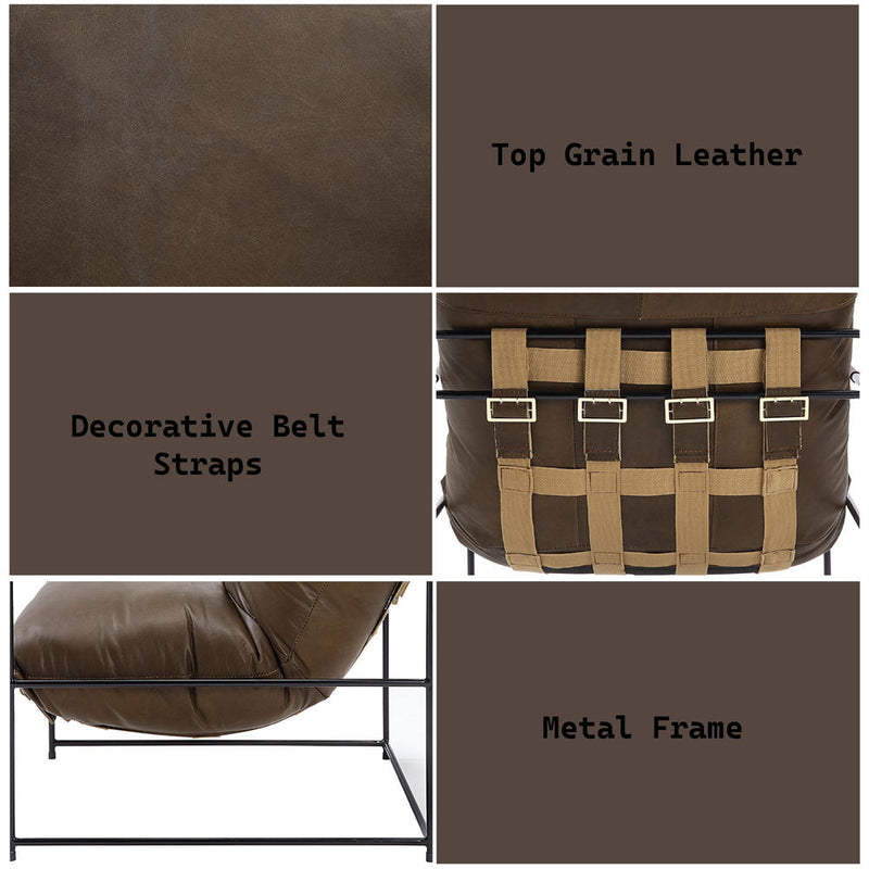 Oralia - Accent Chair - Saturn Top Grain Leather - Atlantic Fine Furniture Inc