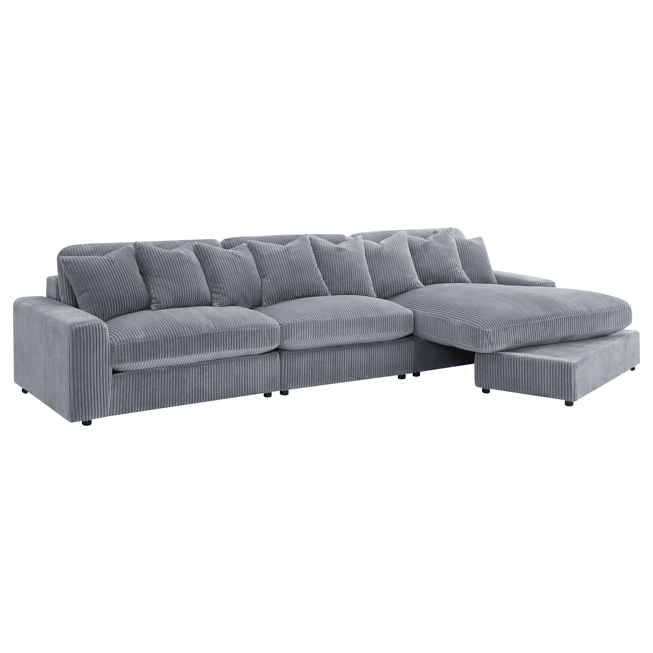 Blaine Upholstered Reversible Chaise Sectional Sofa Fog — view 3