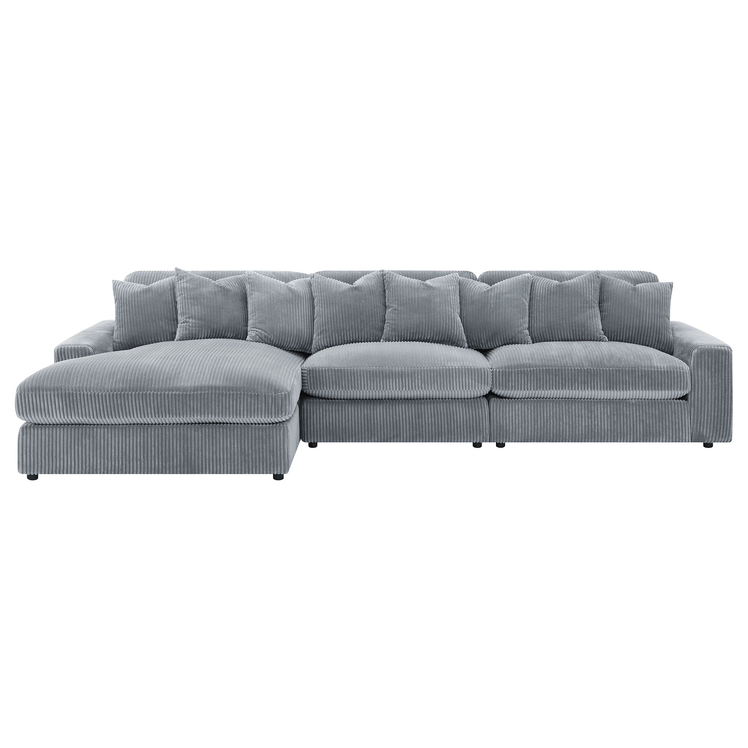 Blaine Upholstered Reversible Chaise Sectional Sofa Fog — view 5