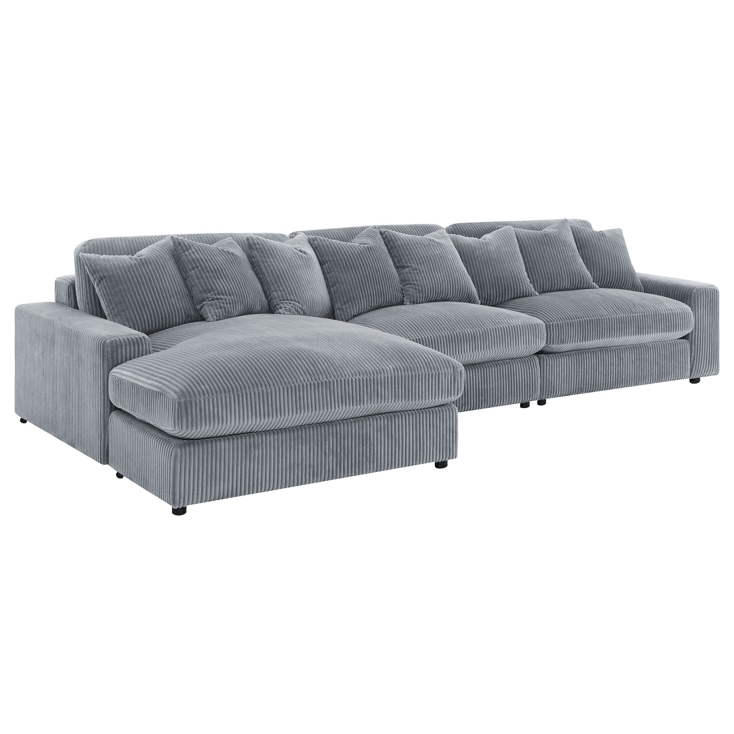 Blaine Upholstered Reversible Chaise Sectional Sofa Fog — view 7