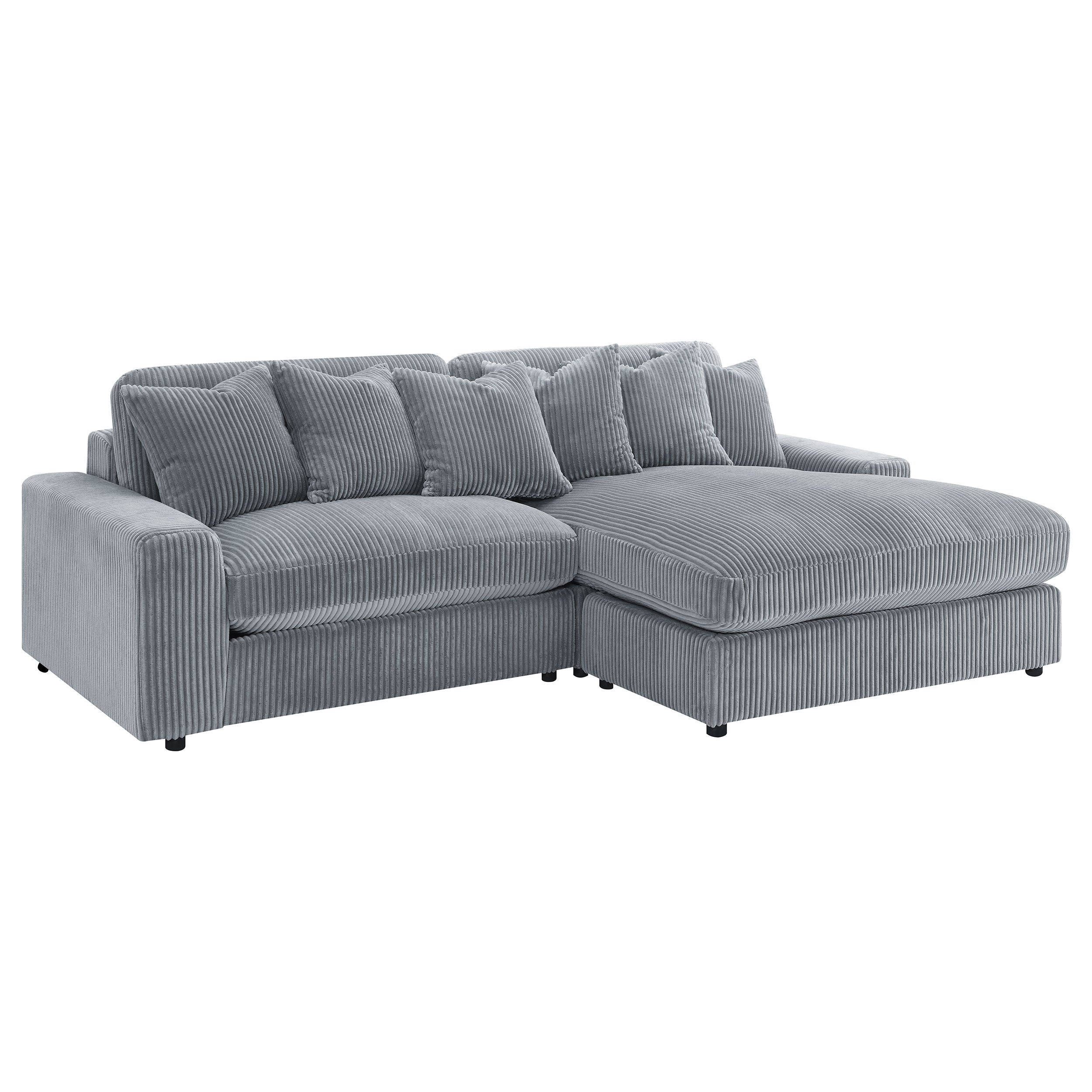 Blaine Upholstered Reversible Chaise Sectional Sofa Fog — view 1
