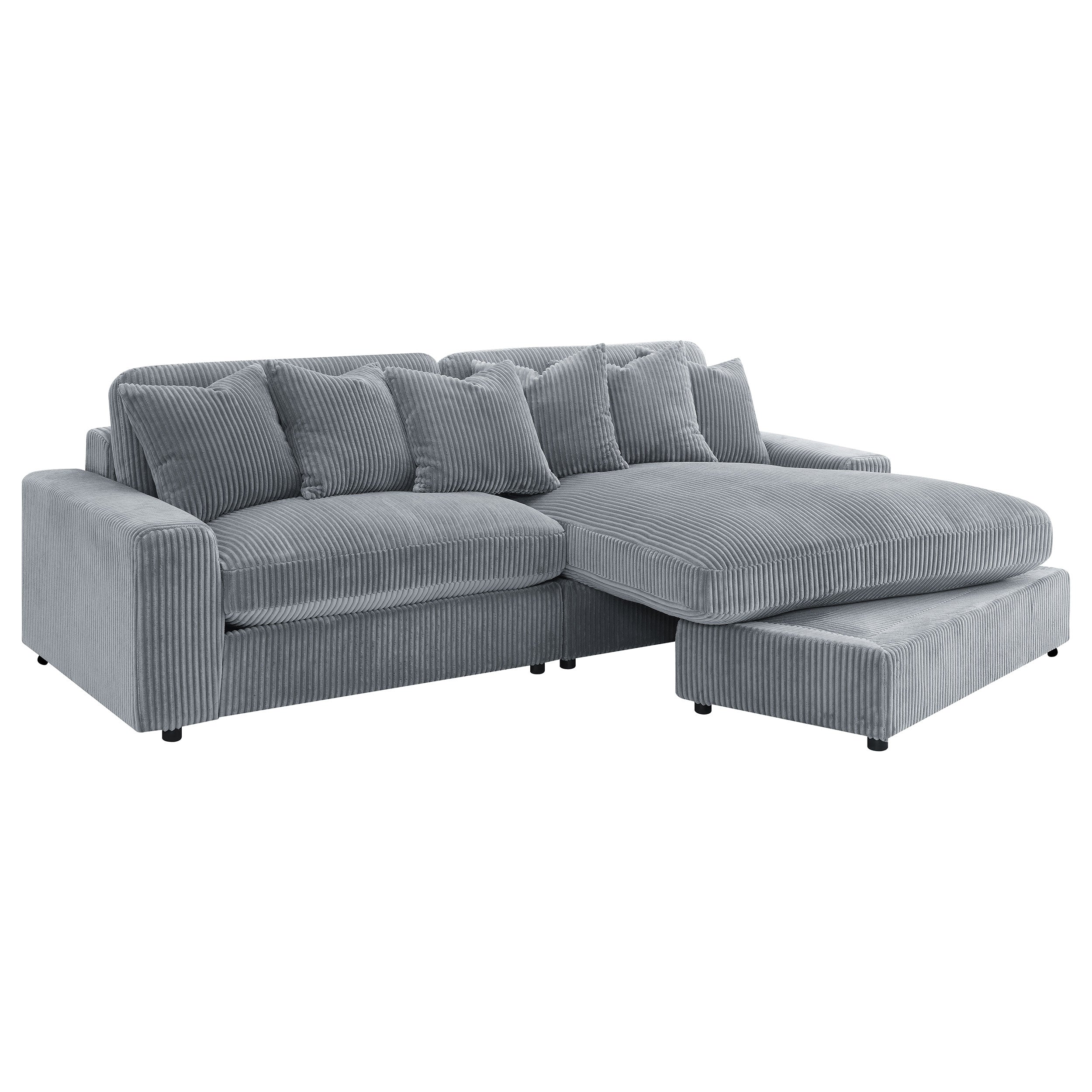 Blaine Upholstered Reversible Chaise Sectional Sofa Fog — view 3
