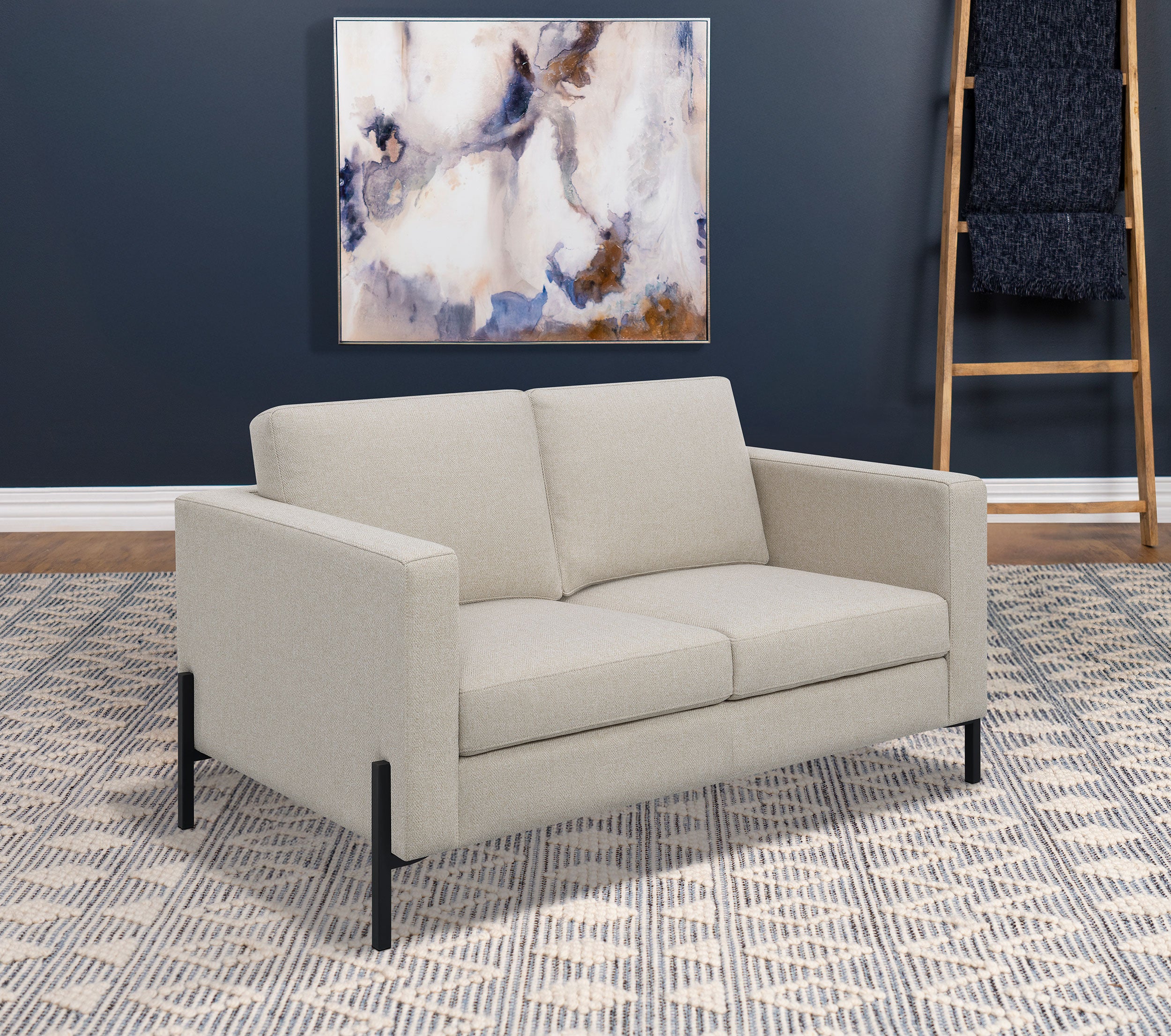 Tilly Upholstered Track Arm Loveseat Oatmeal — view 2