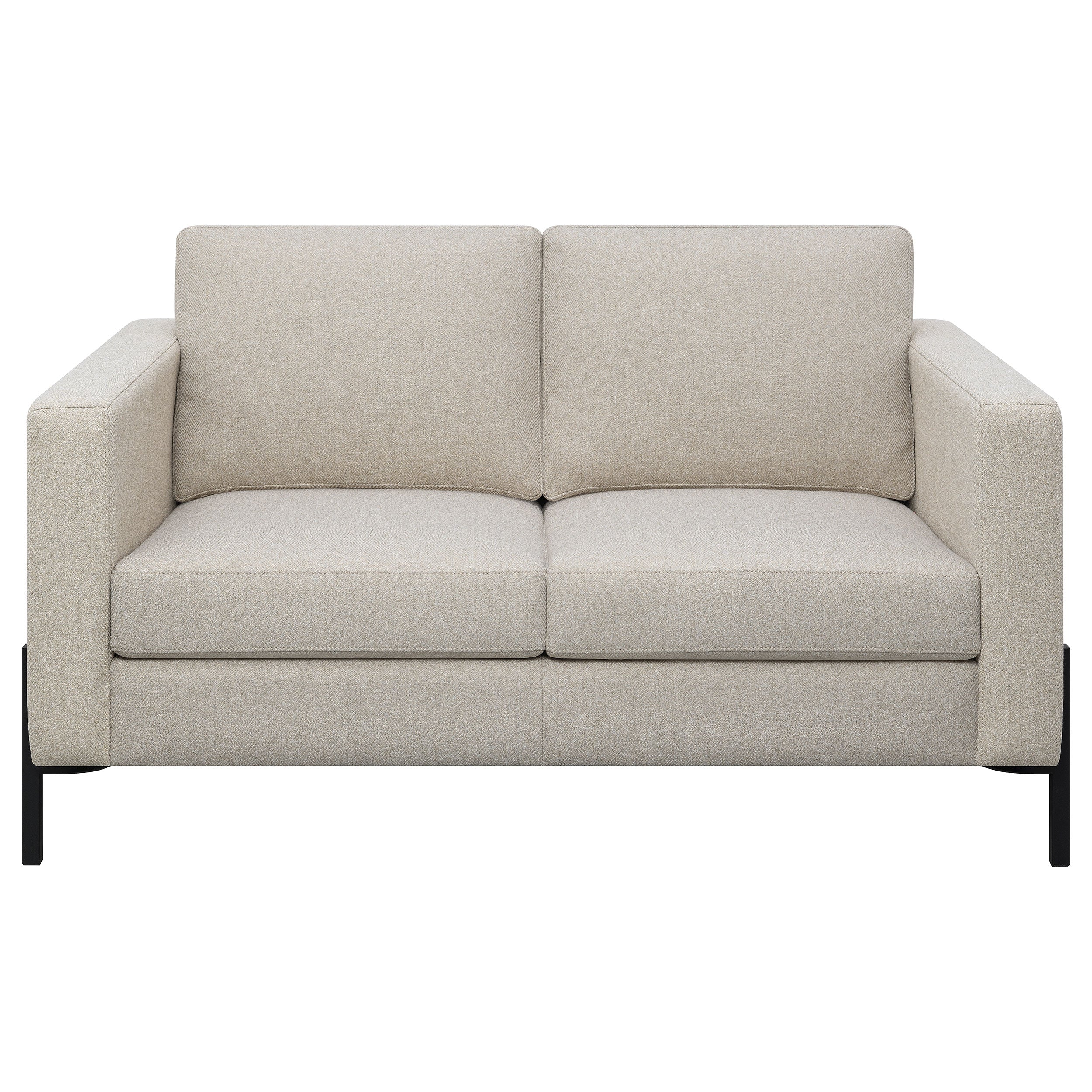 Tilly Upholstered Track Arm Loveseat Oatmeal — view 3