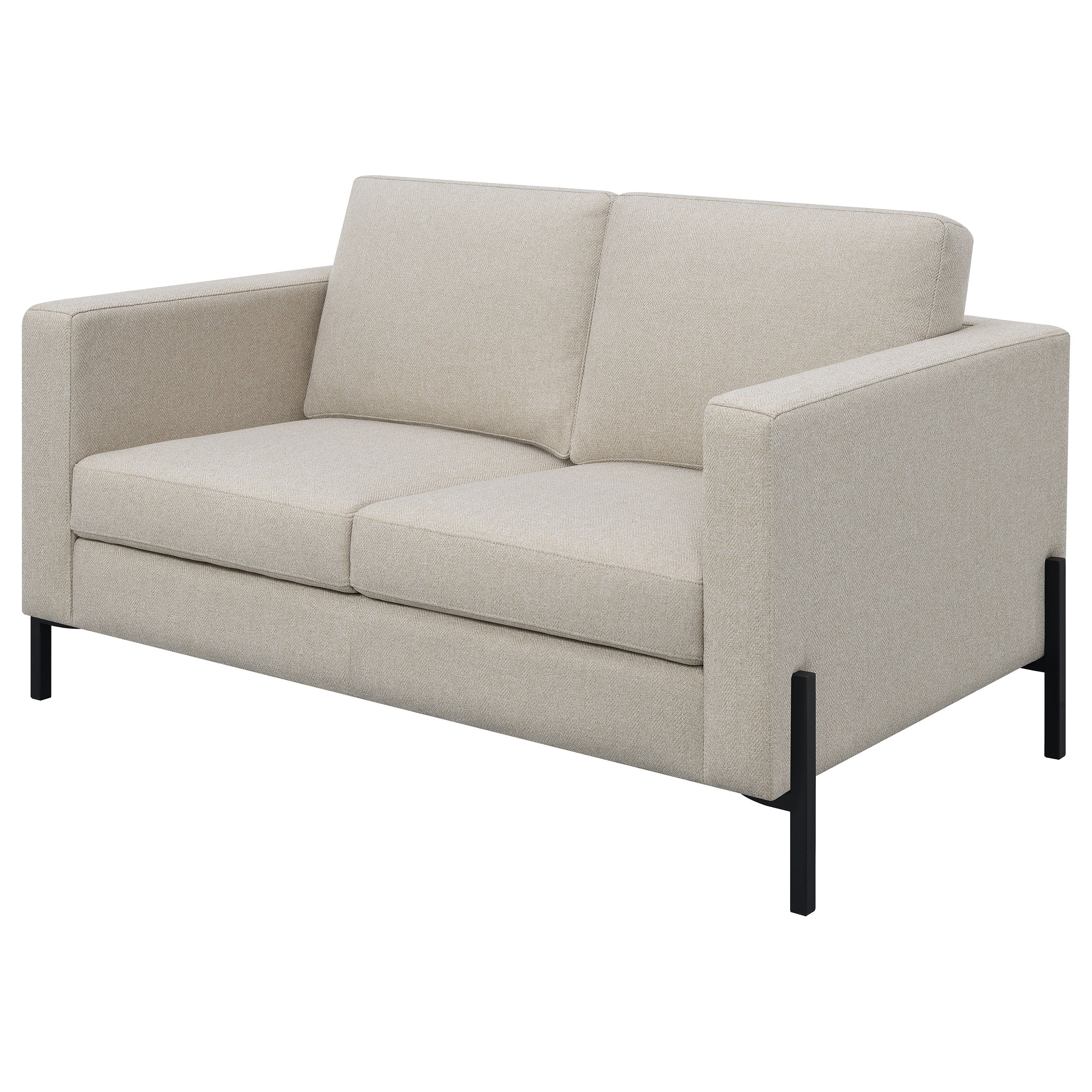 Tilly Upholstered Track Arm Loveseat Oatmeal — view 4