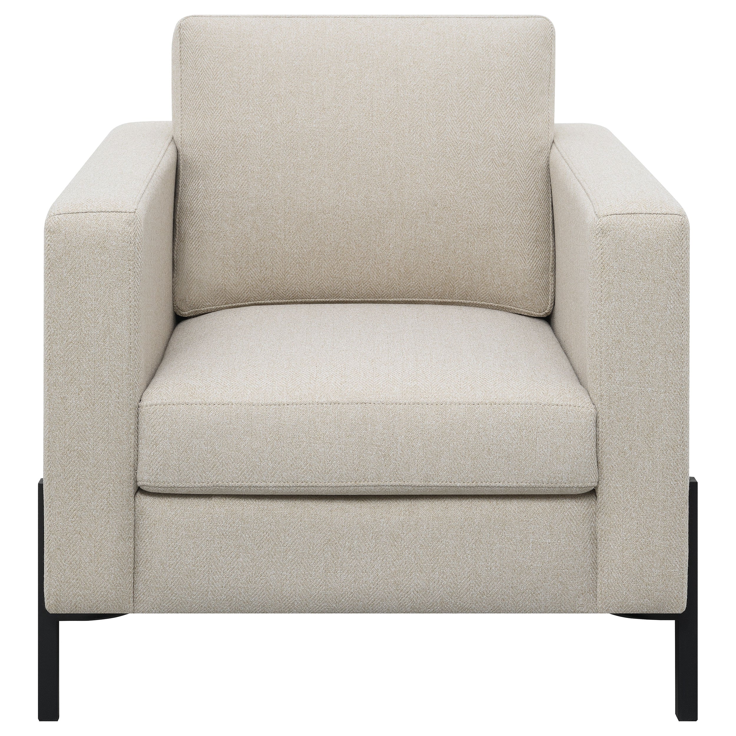 Tilly Upholstered Track Arm Accent Chair Oatmeal — view 3