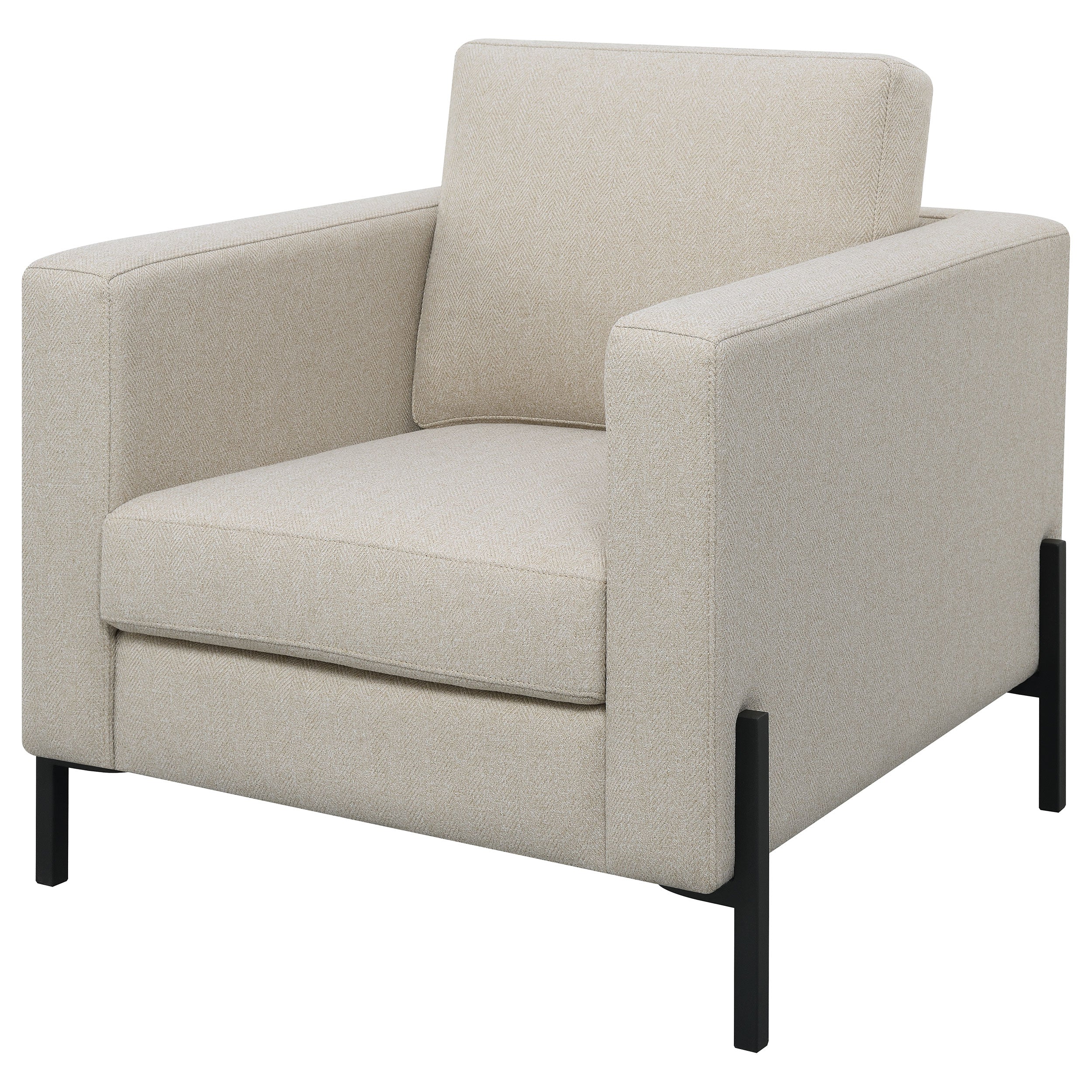 Tilly Upholstered Track Arm Accent Chair Oatmeal — view 4