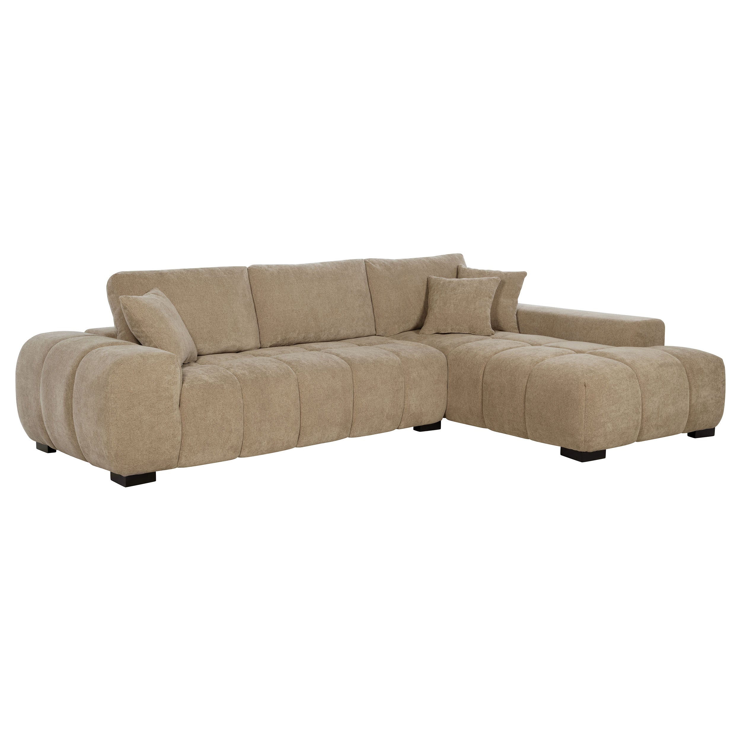 Octavia Upholstered Sectional Chaise Sofa Camel — view 1