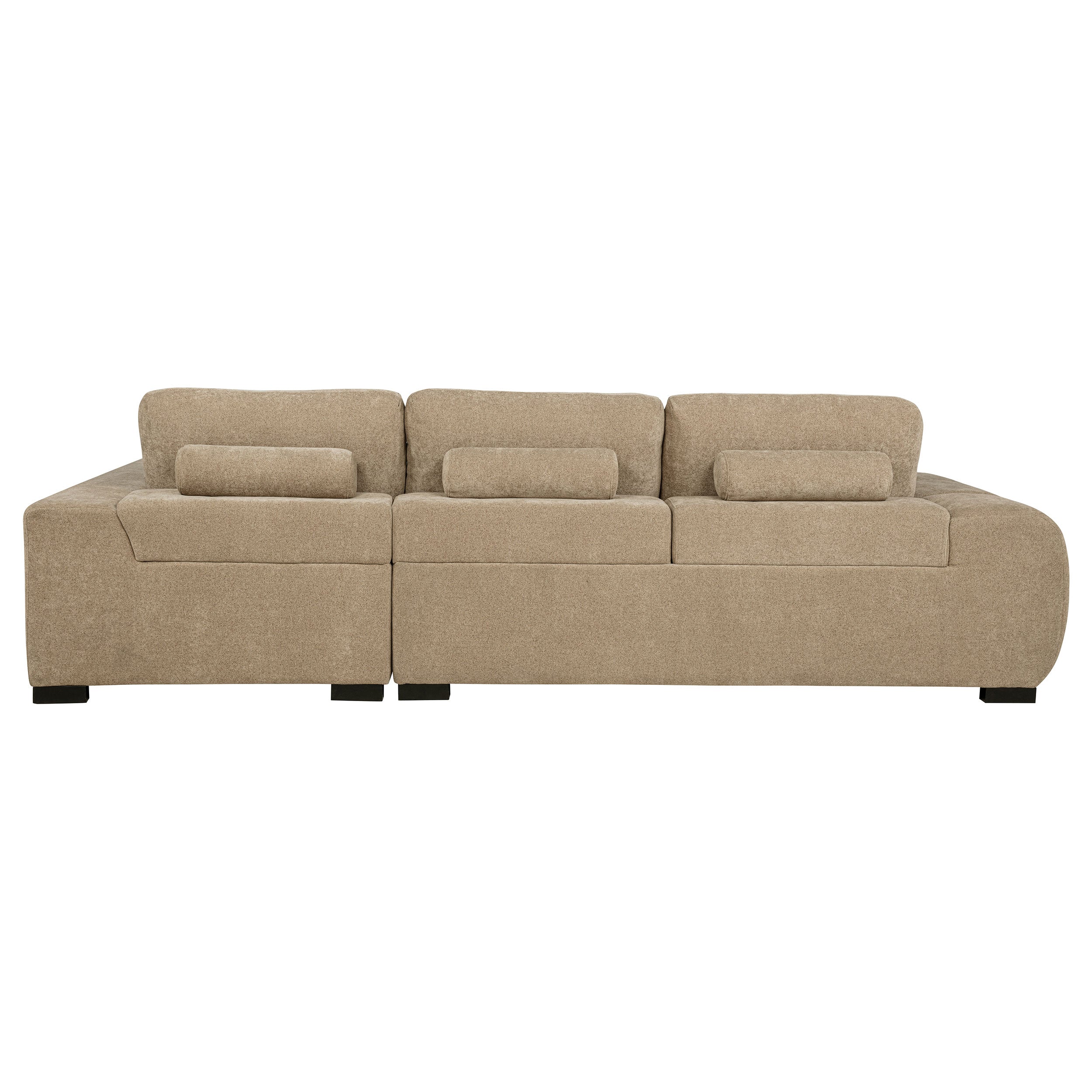 Octavia Upholstered Sectional Chaise Sofa Camel — view 5