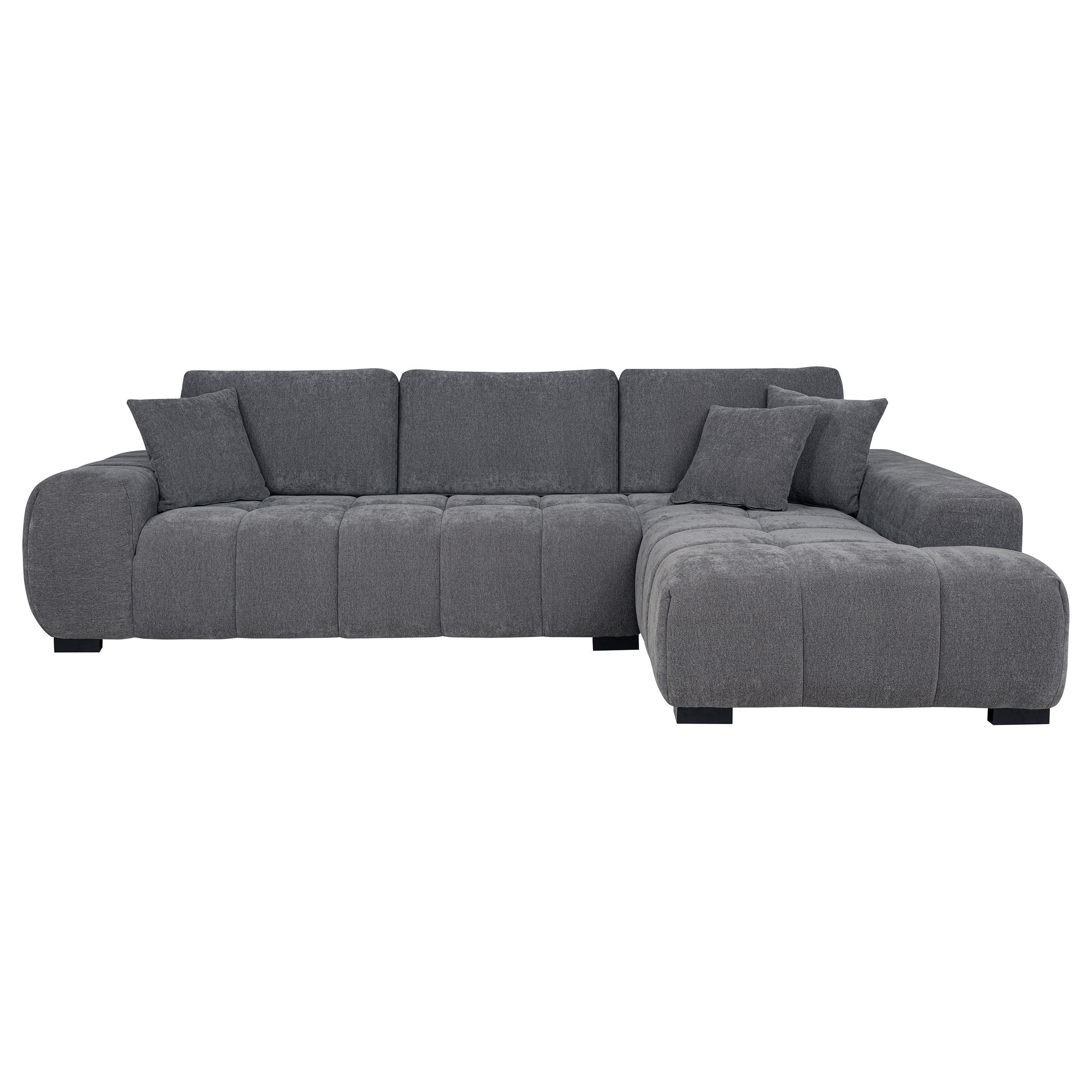 Octavia Upholstered Sectional Chaise Sofa Charcoal Grey — view 3