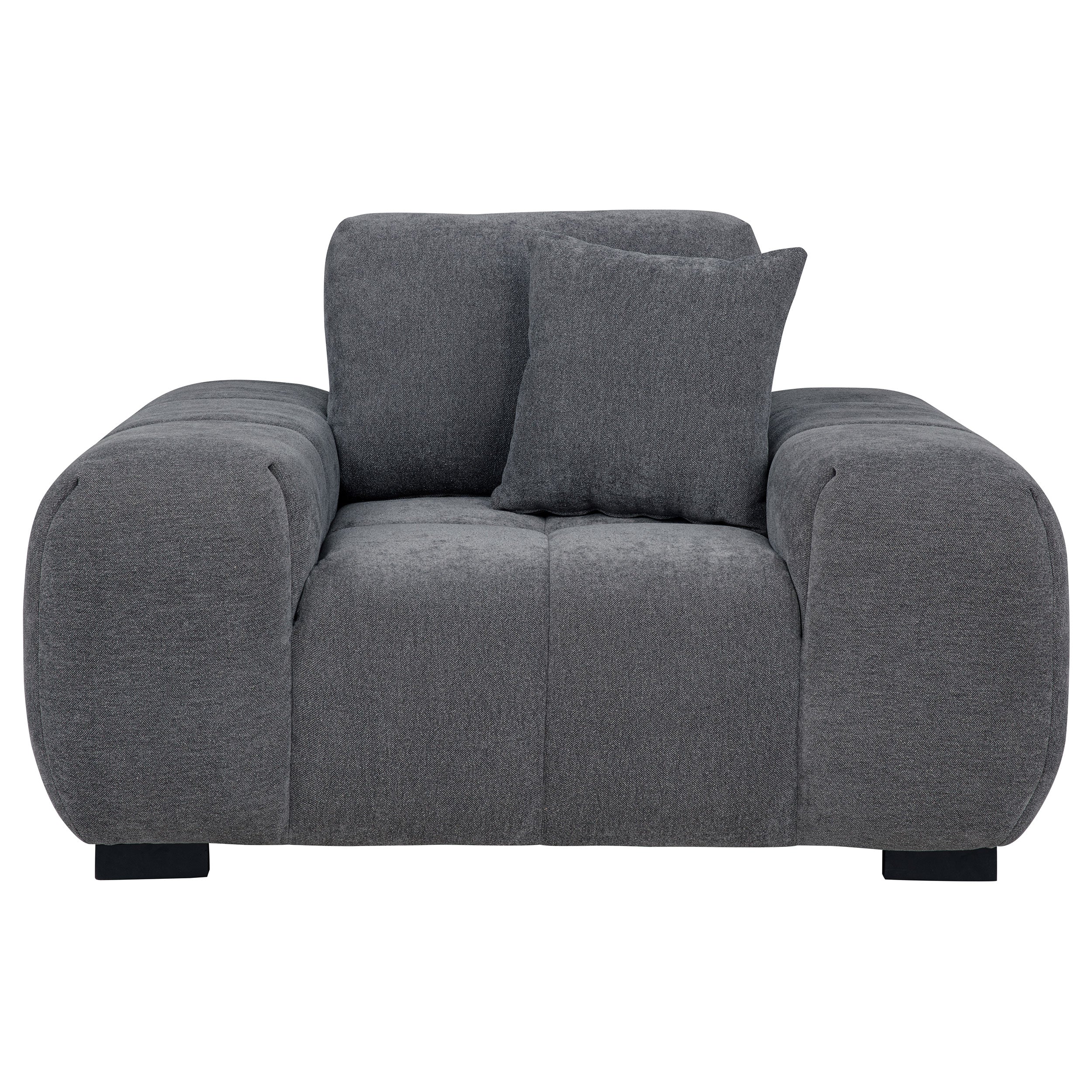 Octavia Upholstered Track Arm Accent Chair Charcoal Grey — view 3