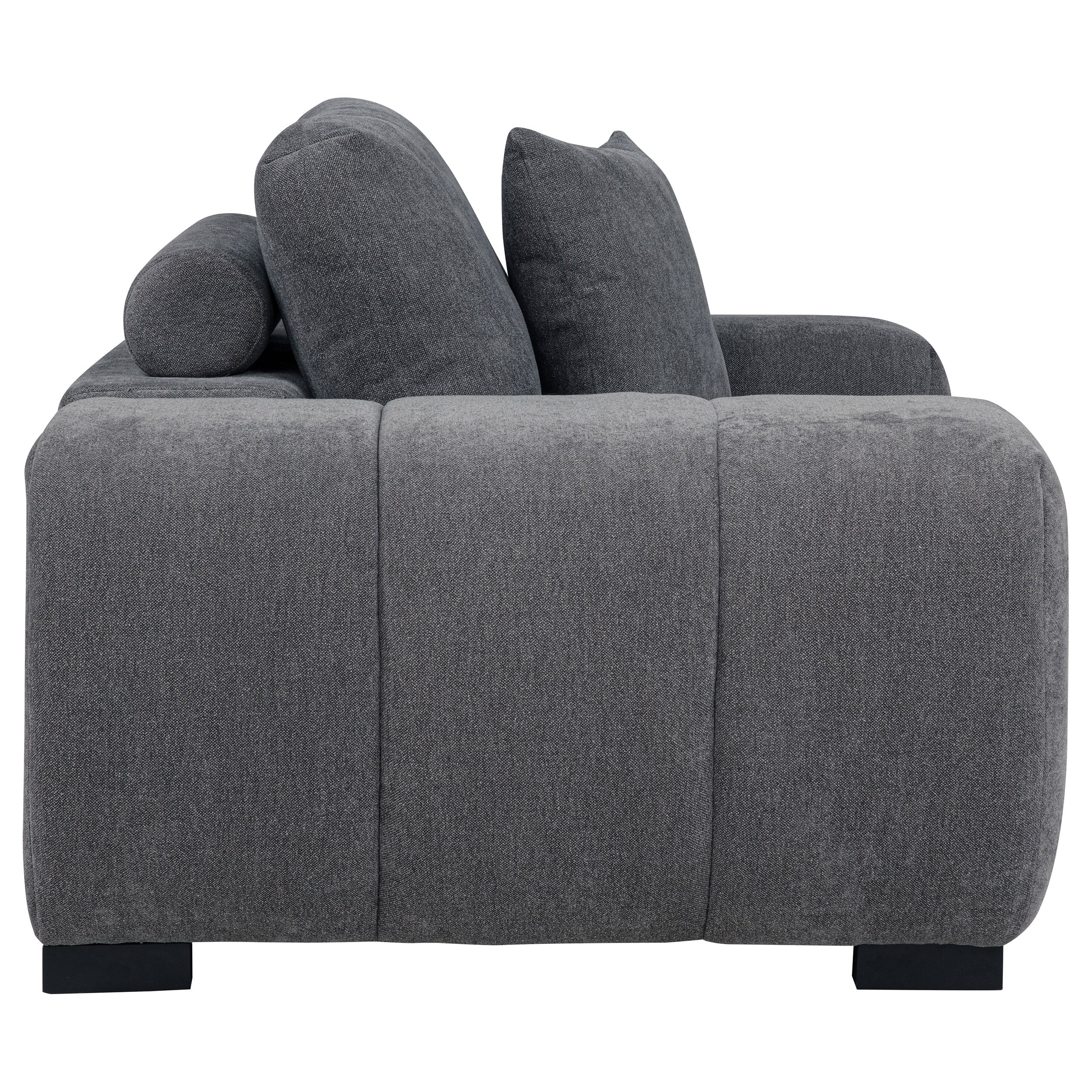 Octavia Upholstered Track Arm Accent Chair Charcoal Grey — view 6