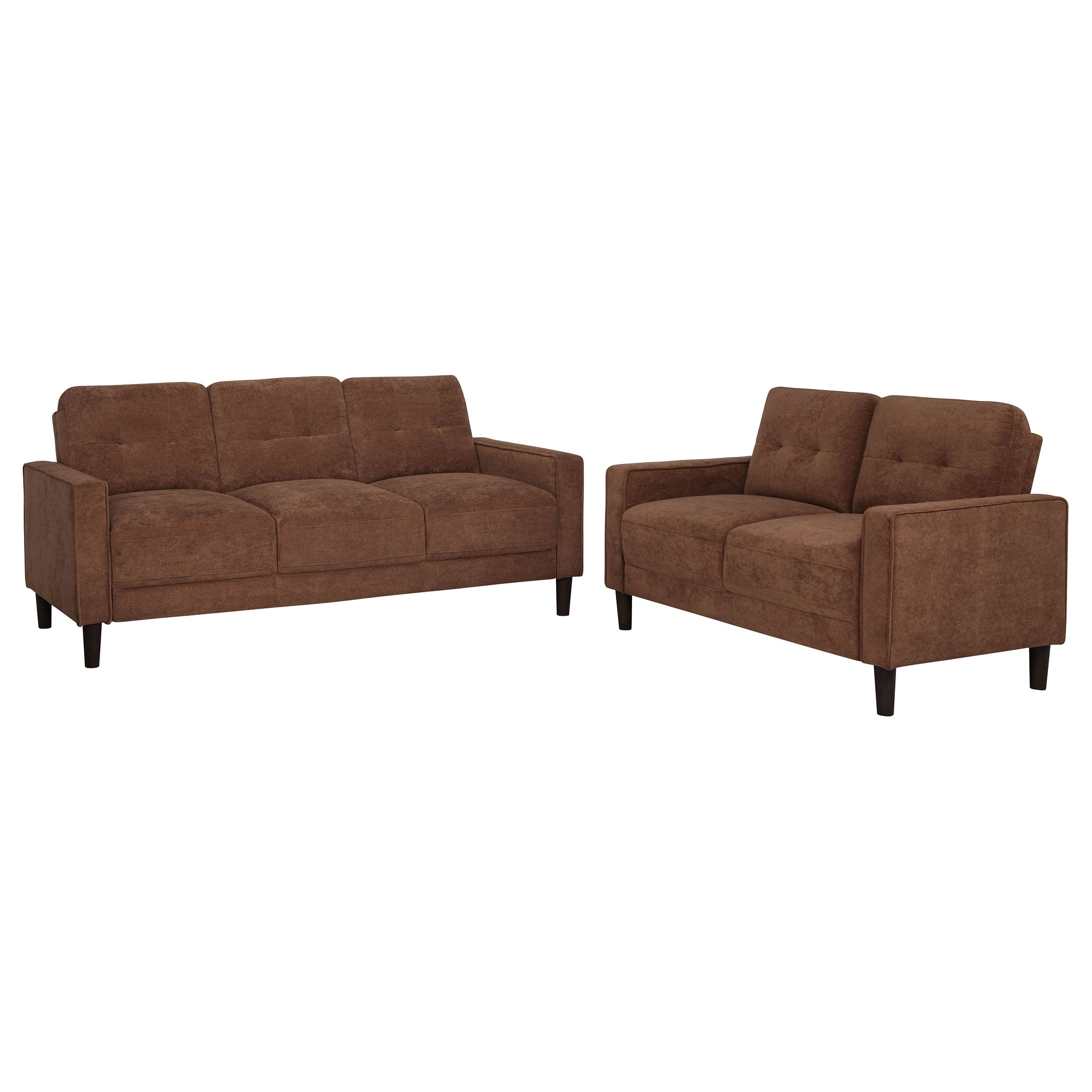Bowen II 2-piece Fabric Upholstered Track Arm Sofa Set Rust — view 2