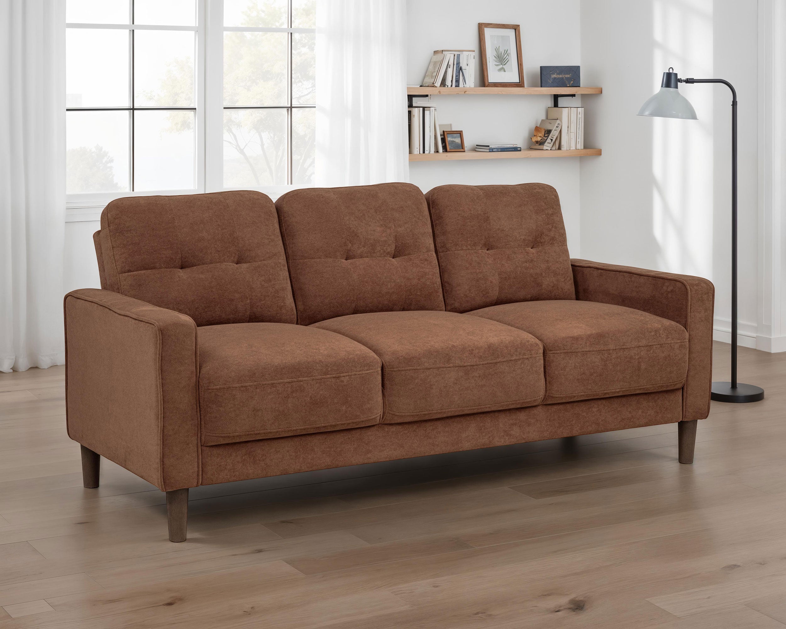 Bowen II Fabric Upholstered Track Arm Sofa Rust — view 2