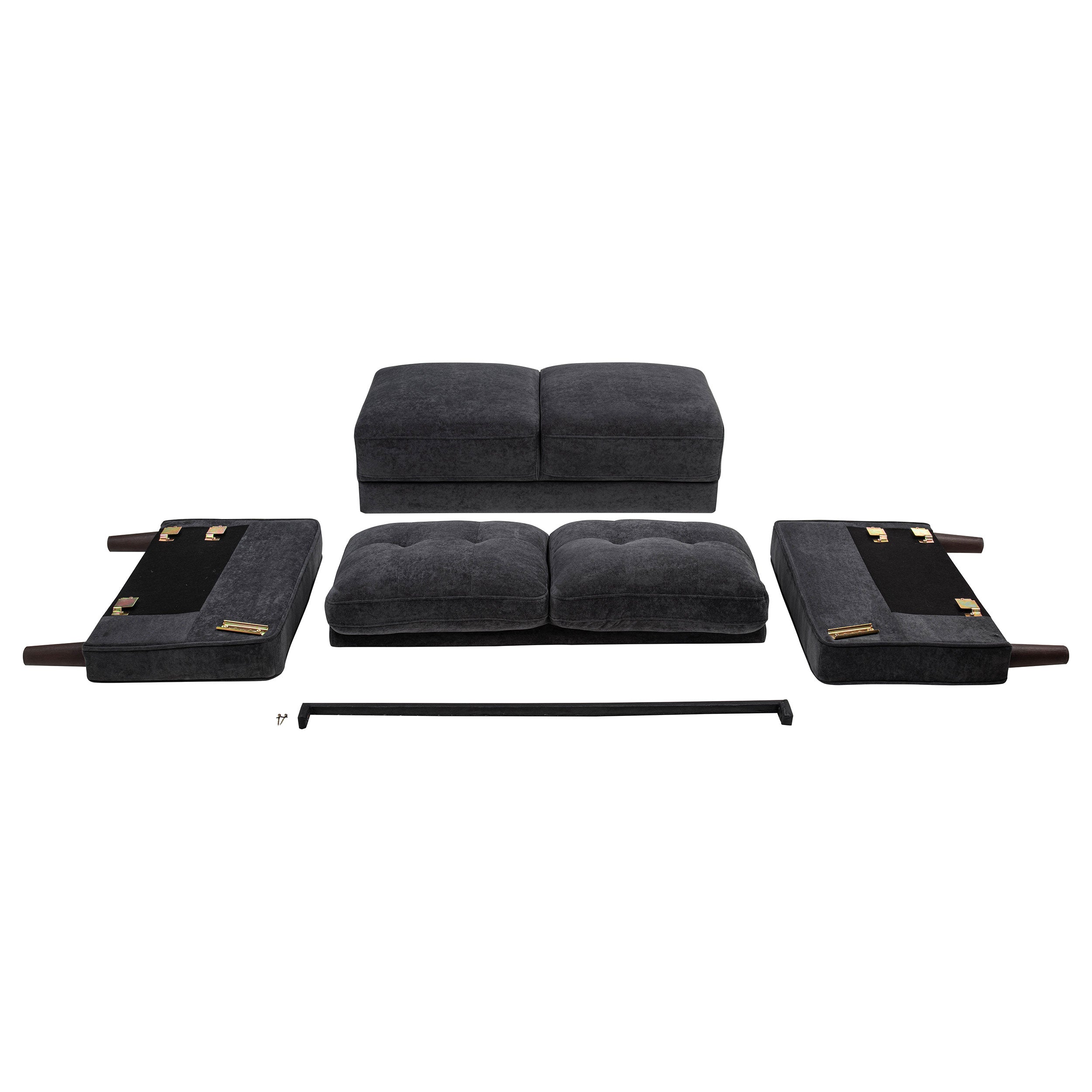 Bowen II Fabric Upholstered Track Arm Loveseat Steel Grey — view 9