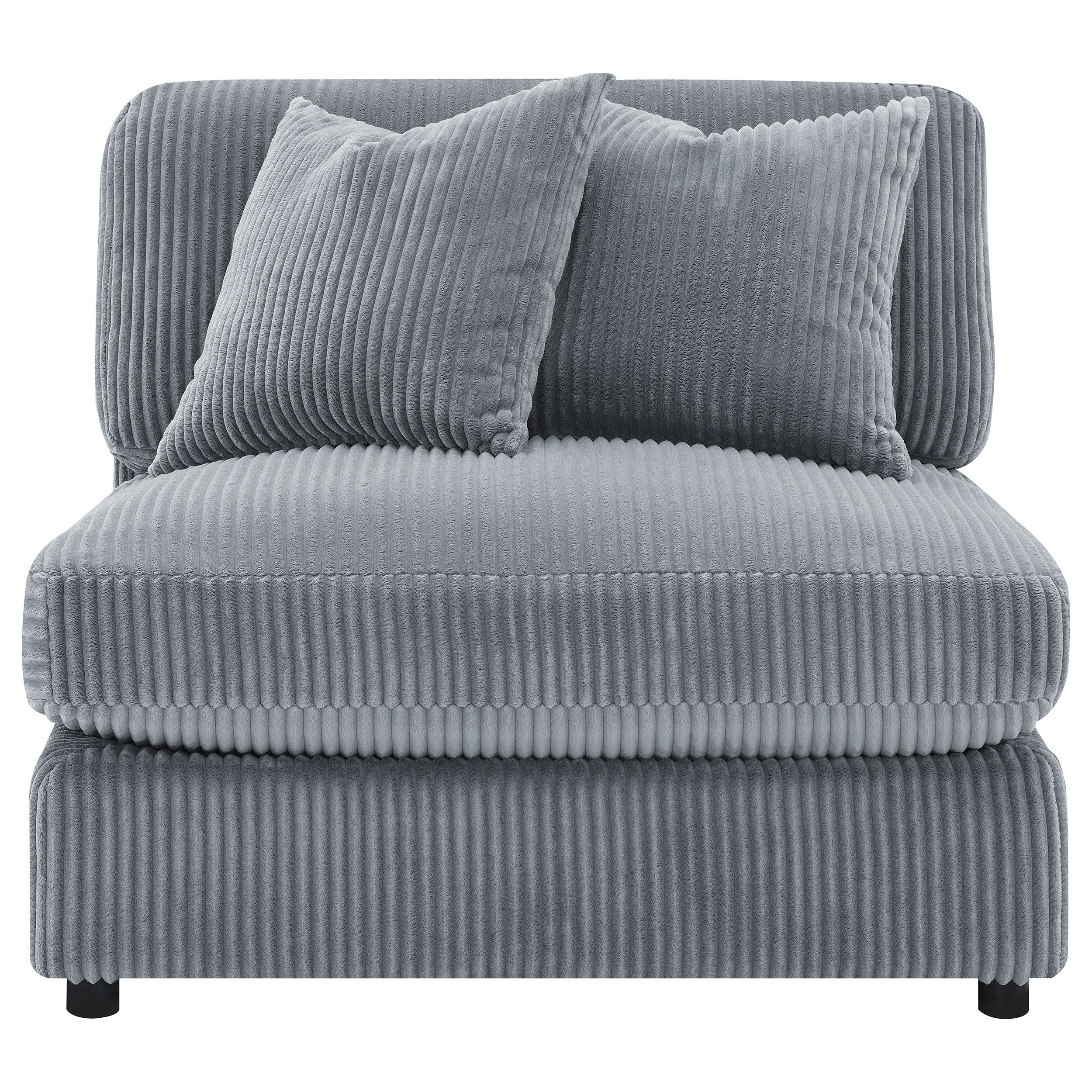 Blaine Upholstered Armless Chair Fog — view 3