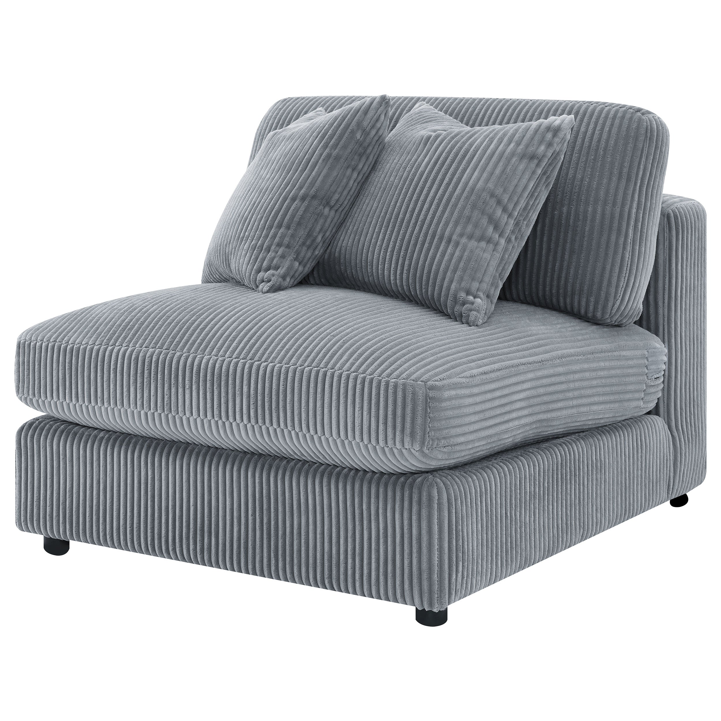Blaine Upholstered Armless Chair Fog — view 4