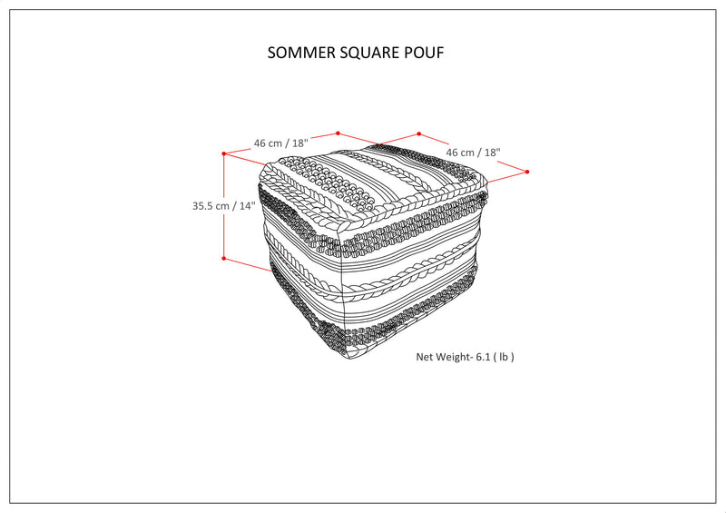 Sommer - Handcrafted Square Pouf