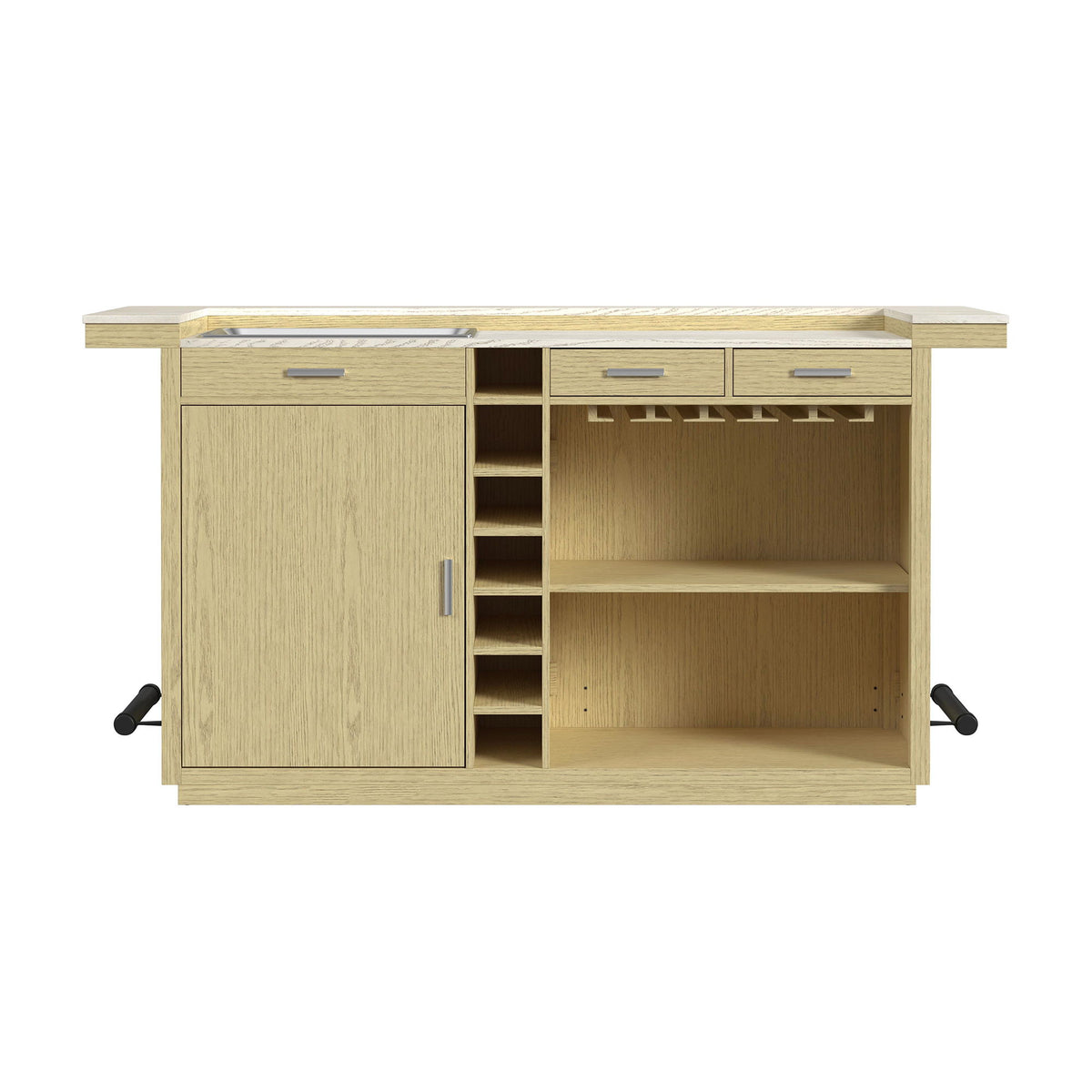 Cambrie Bar Table With LED in Off-White And Natural by Elements International, view 6