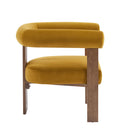 Modern Upholstered Round Arm Accent Chair With Velvet Upholstery
