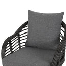 Outdoor Accent Chair With Aluminum Frame And Rattan Seating