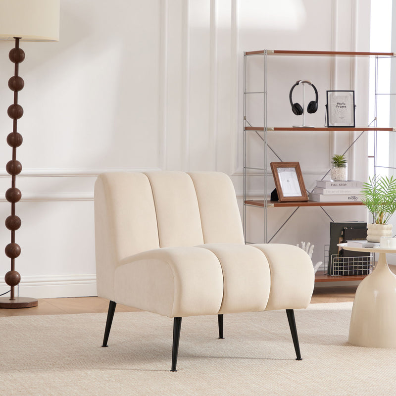 Upholstered Armless Chair For Living Room