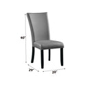 Caralin - Side Chair (Set of 2) - Gray Synthetic Leather & Black