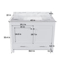 43" Bathroom Vanity Multi Functional Cabinet - White