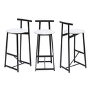 Modern Bar Stools With Backrest For Kitchen (Set of 3)