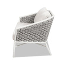 Rowan - Rope Barrel Back Patio Conversation Loveseat Sofa - Optic White