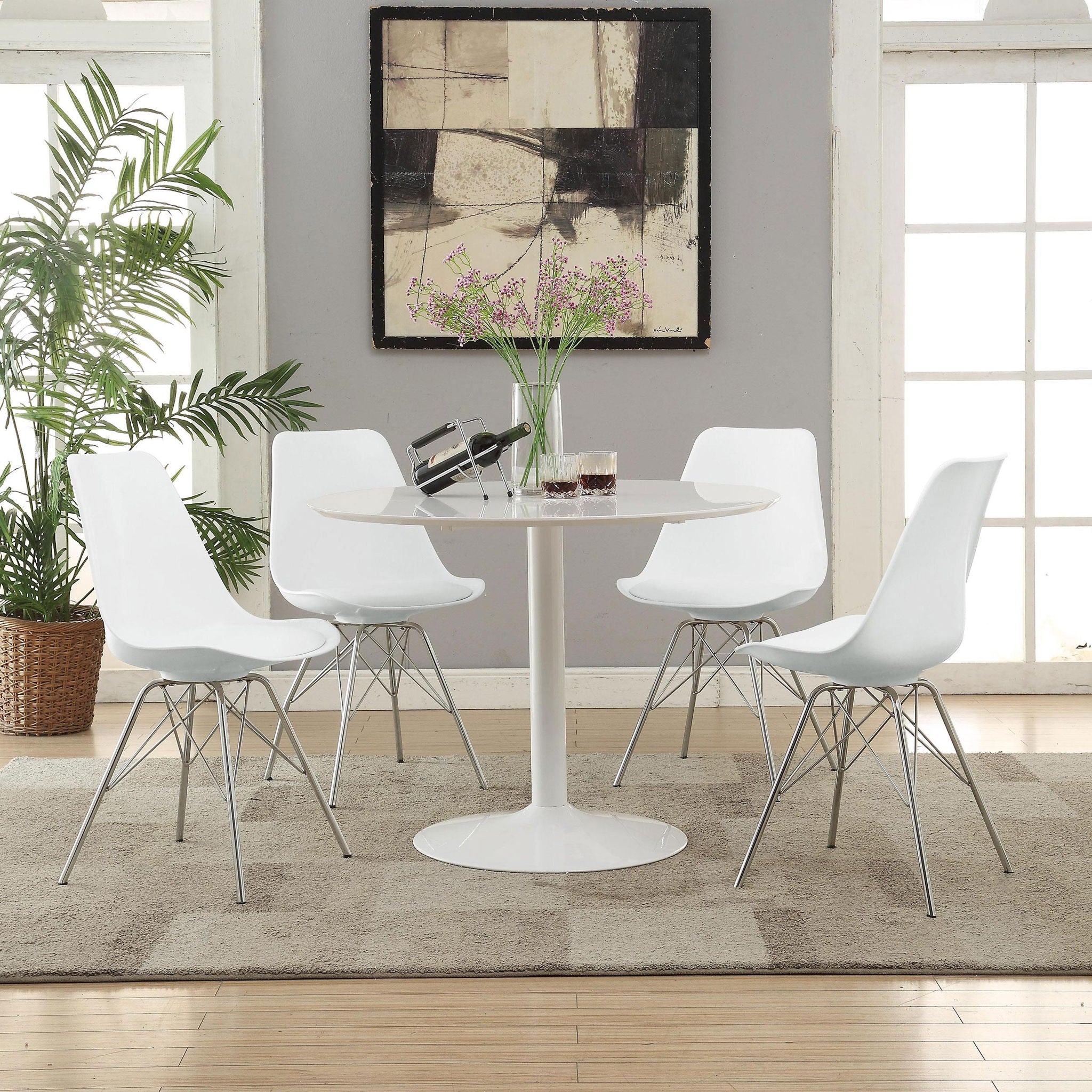 Juniper Polypropylene Dining Side Chair White (Set of 2) - Atlantic Fine Furniture Melbourne FL
