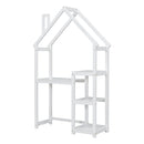 House-Shaped Wooden Writing Desk, Kids Study Table, Bookshelf & Toy Storage