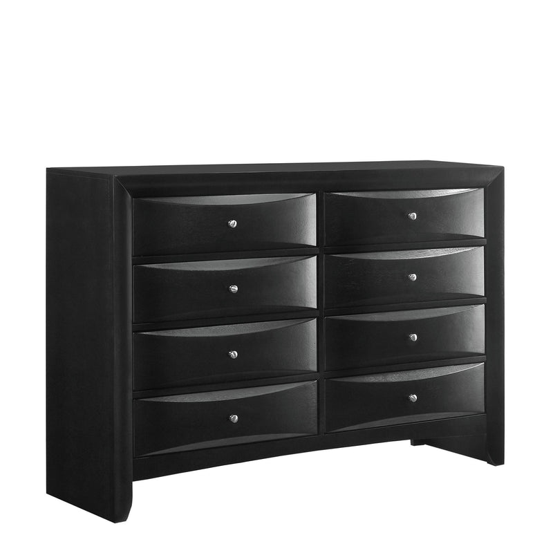 Emily - 8-Drawer Dresser - Black (Sturdy)