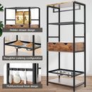 Dog Feeding Station, 3 Height Adjustable Raised Dog Bowls, Dog Feeder Station For Large Medium Dogs Cats, Dog Storage With Shelves - Black / Dark Brown