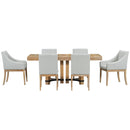 Topmax - 7 Piece Rustic Extendable Dining Table Set With Removable Leaf, 2 Arm Chairs And 4 Armless Chairs