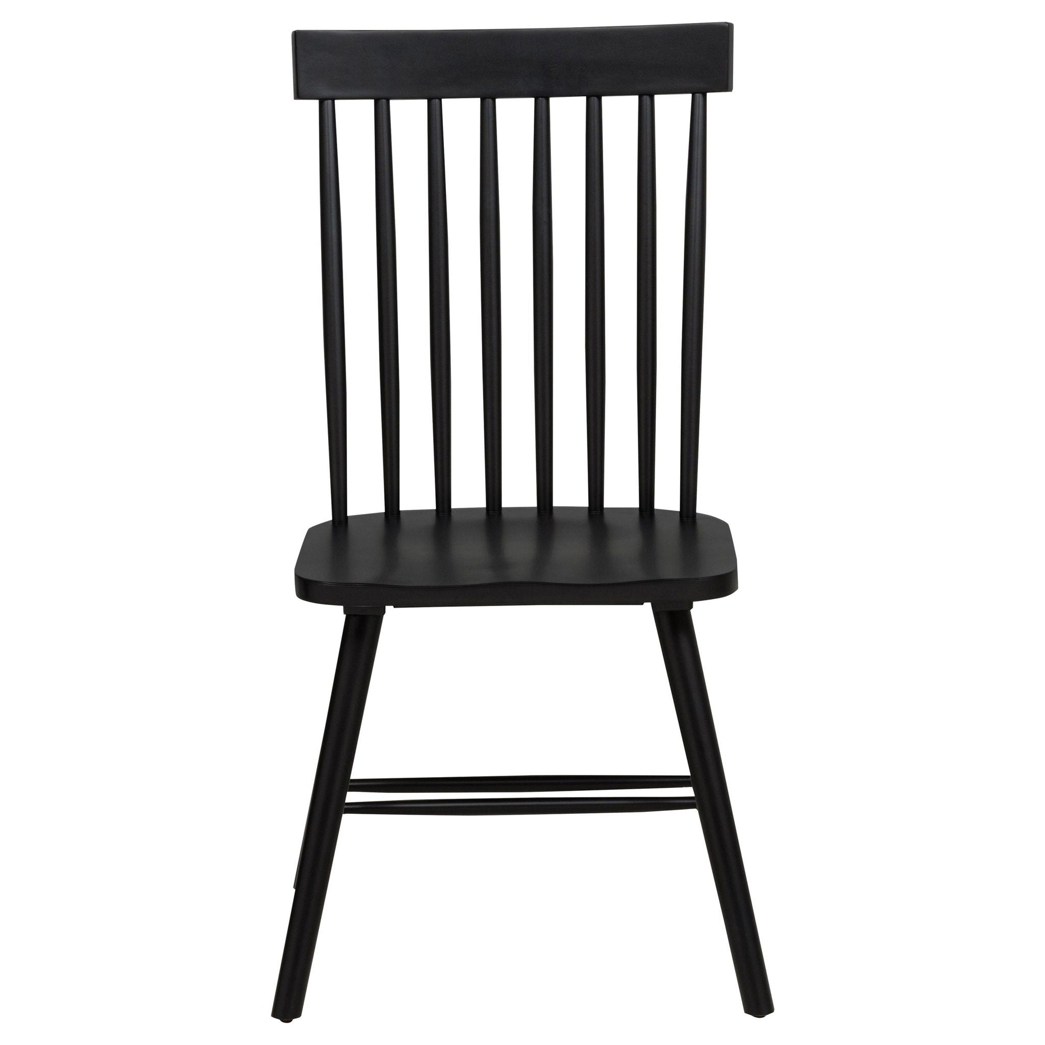 Andrews Windsor Spindle Back Dining Side Chair Black (Set of 2) - Atlantic Fine Furniture Melbourne FL