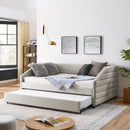 Elegant Daybed With Trundle Upholstered Tufted Sofa Bed