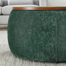 Round Storage Ottoman, 2 In 1 Function, End Table And Ottoman
